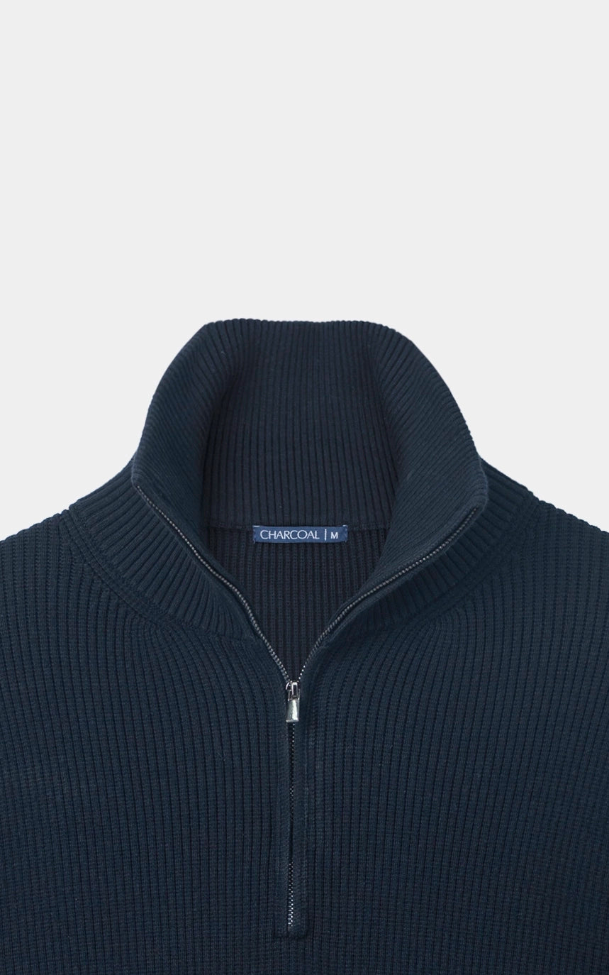 Half-Zip Mock neck Sweater Navy