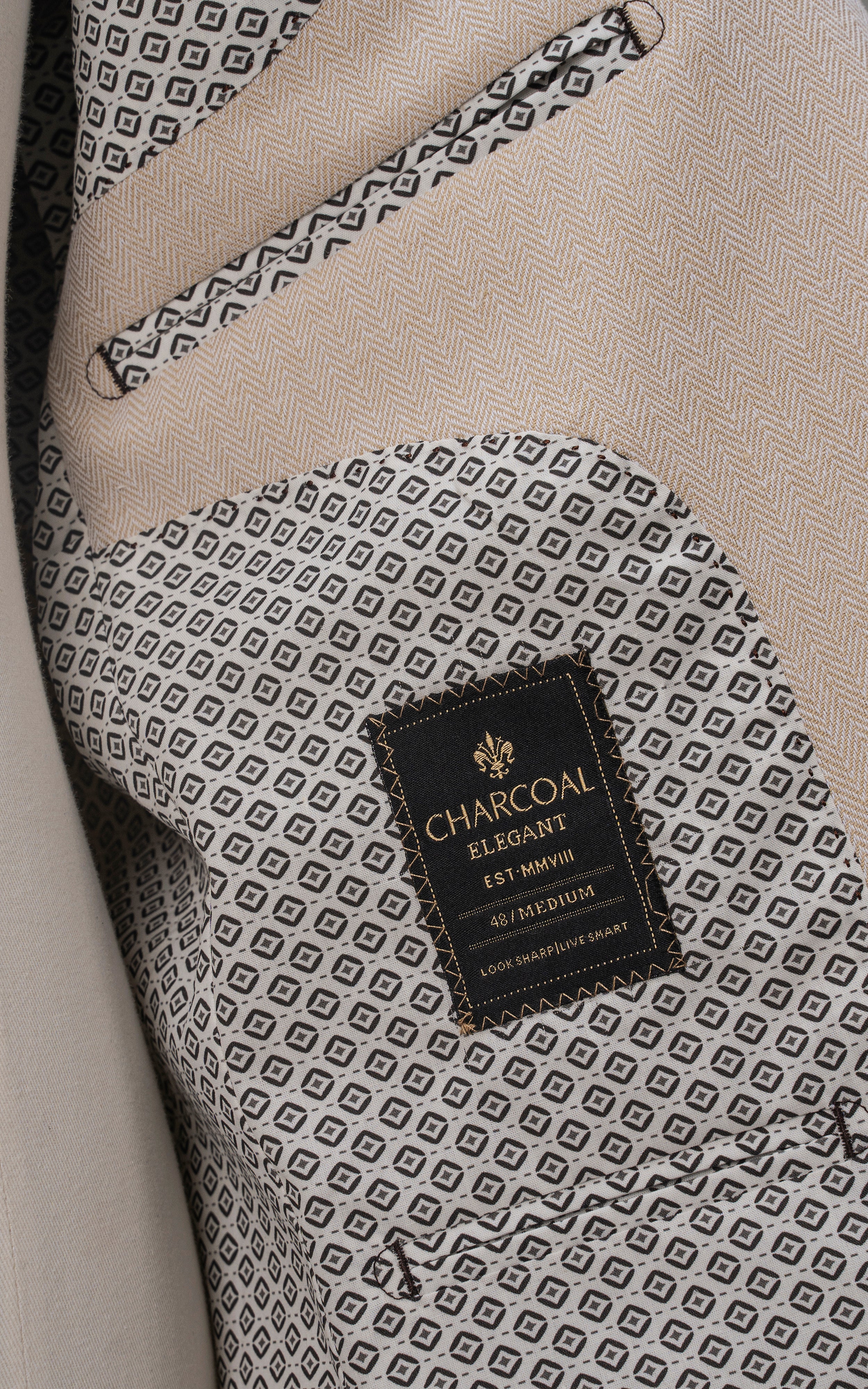 SLIM FIT CASUAL COAT LIGHT KHAKI