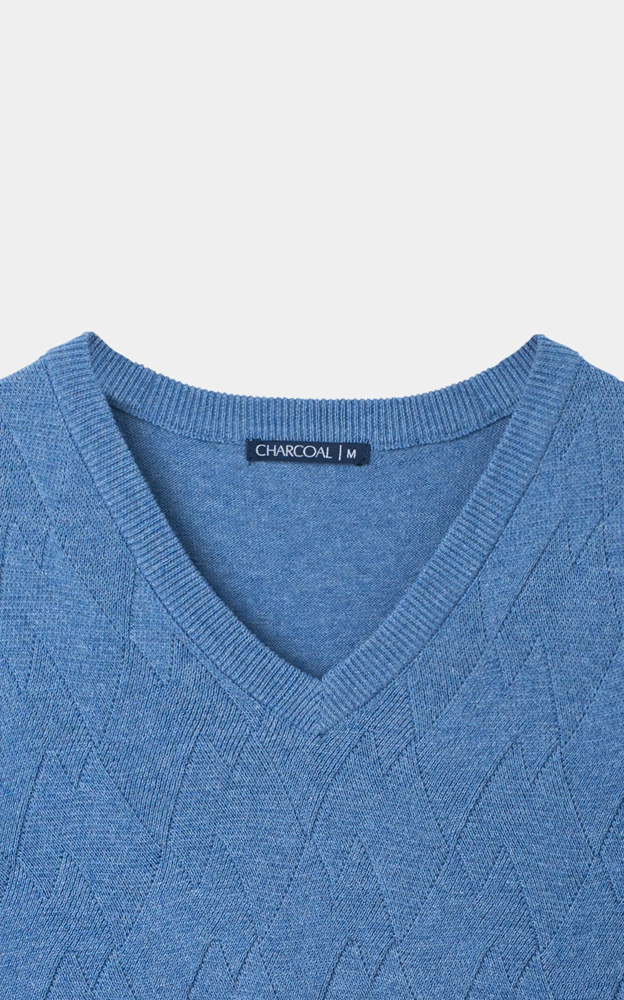 Textured Knit Sleeveless Sweater Blue Melange