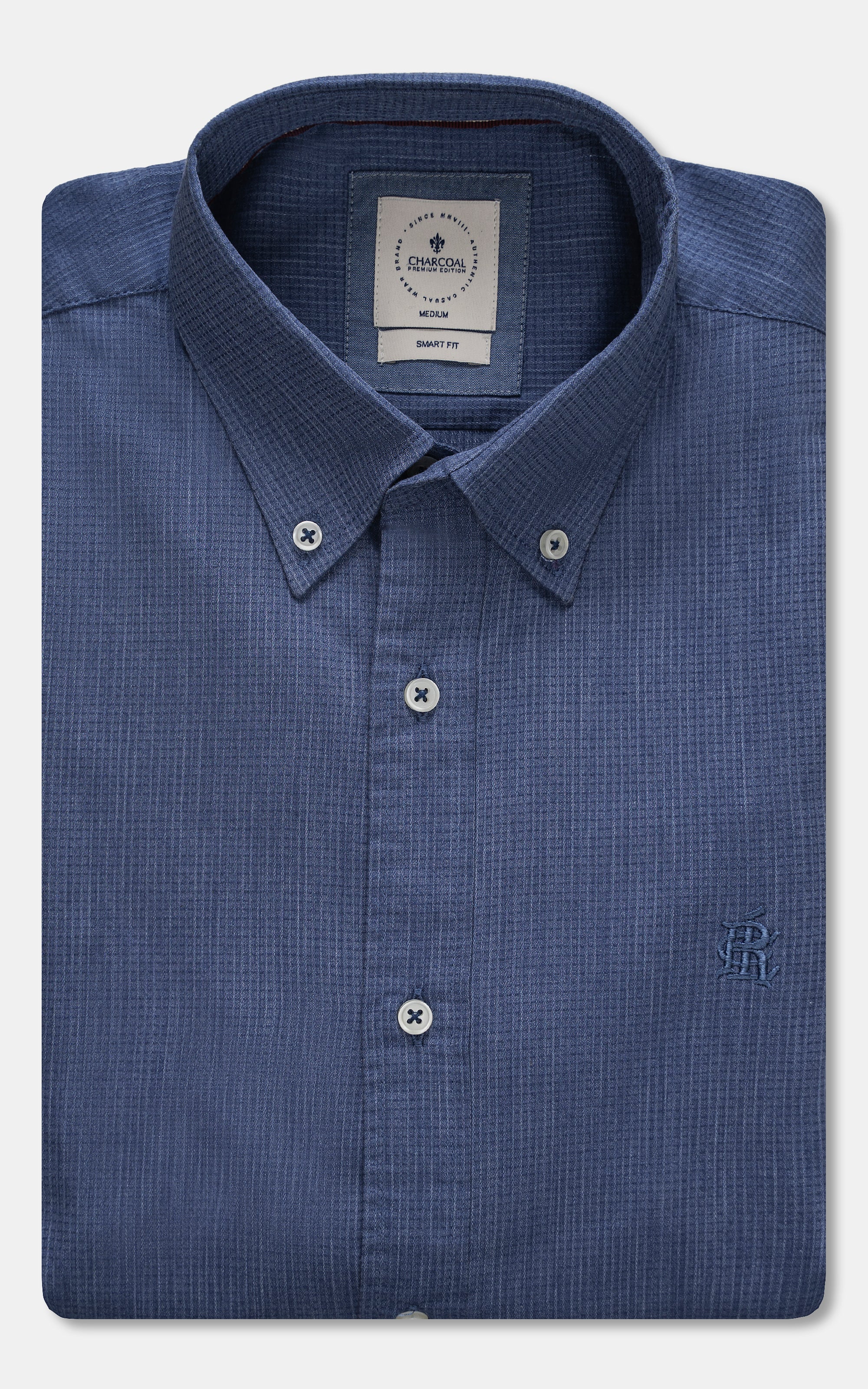 BUTTON DOWN COLLAR SMART SHIRT BLUE