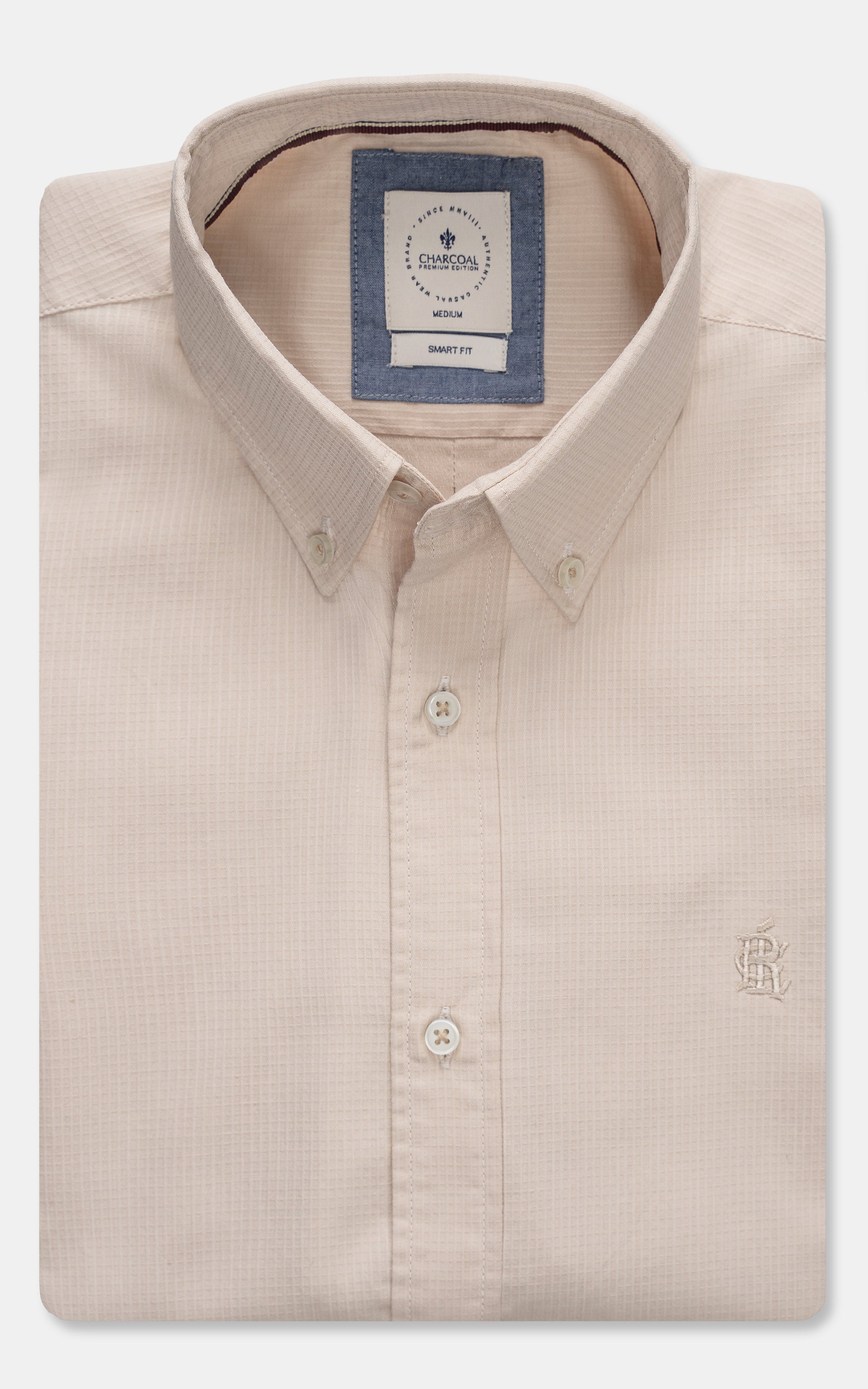 BUTTON DOWN COLLAR SMART SHIRT BEIGE