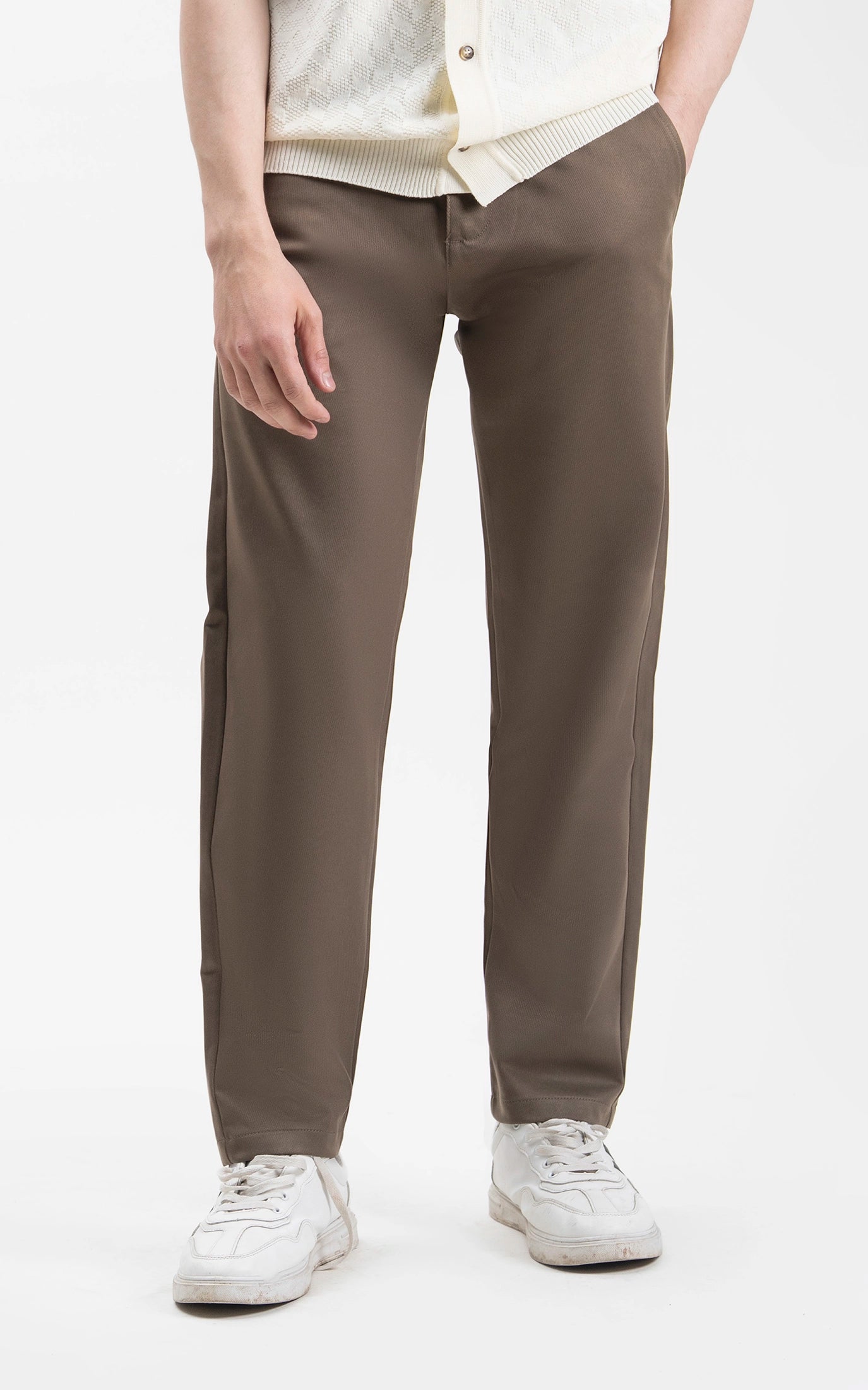 CASUAL PANT REGULAR FIT BROWN