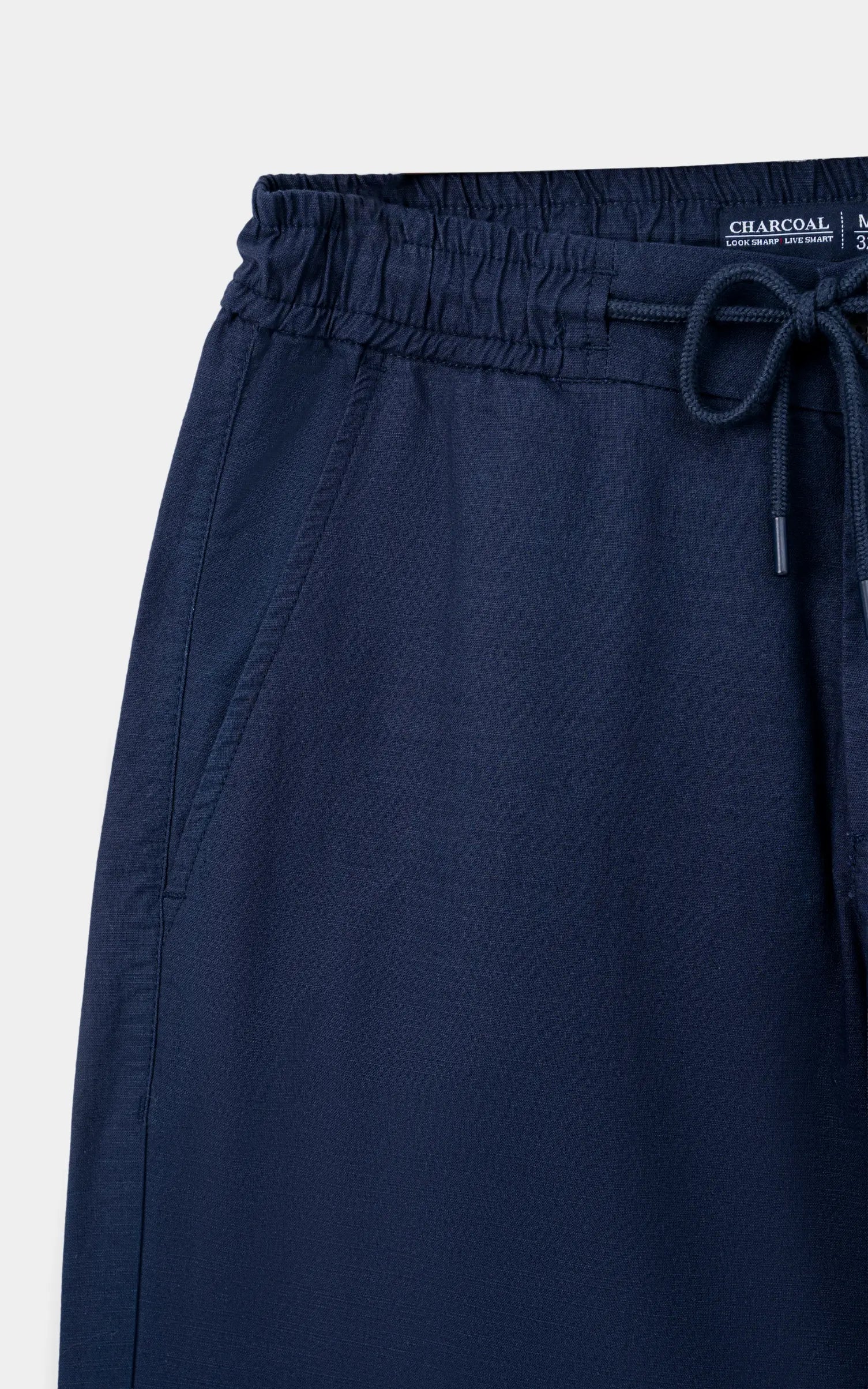 SMART FIT LINEN JOGGER TROUSER NAVY