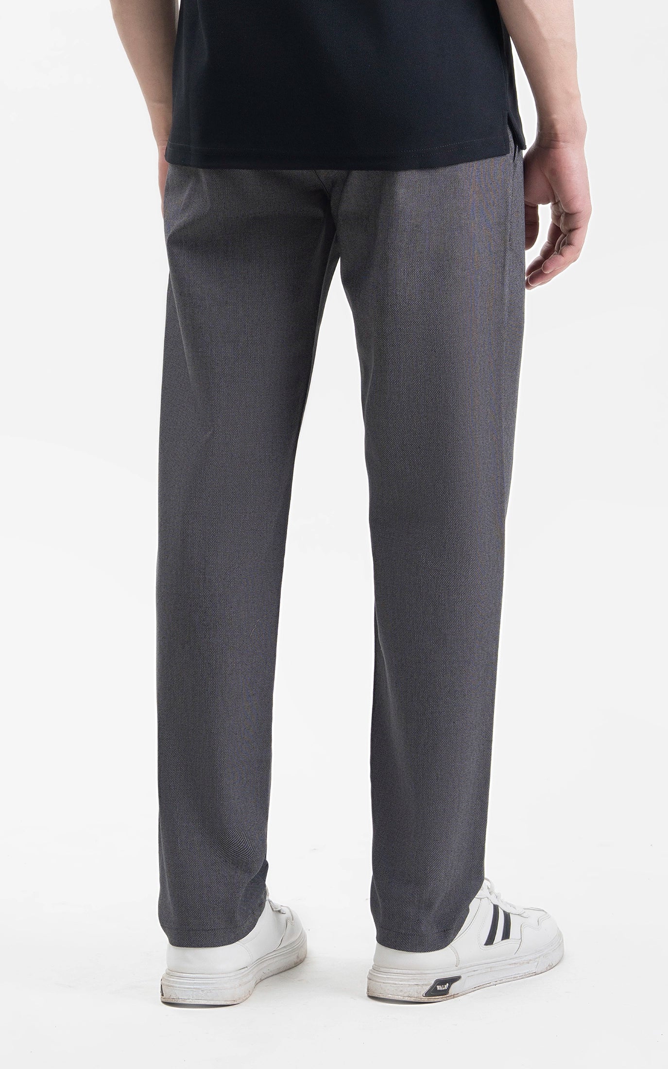 CASUAL PANT REGULAR FIT BLACK MELANGE