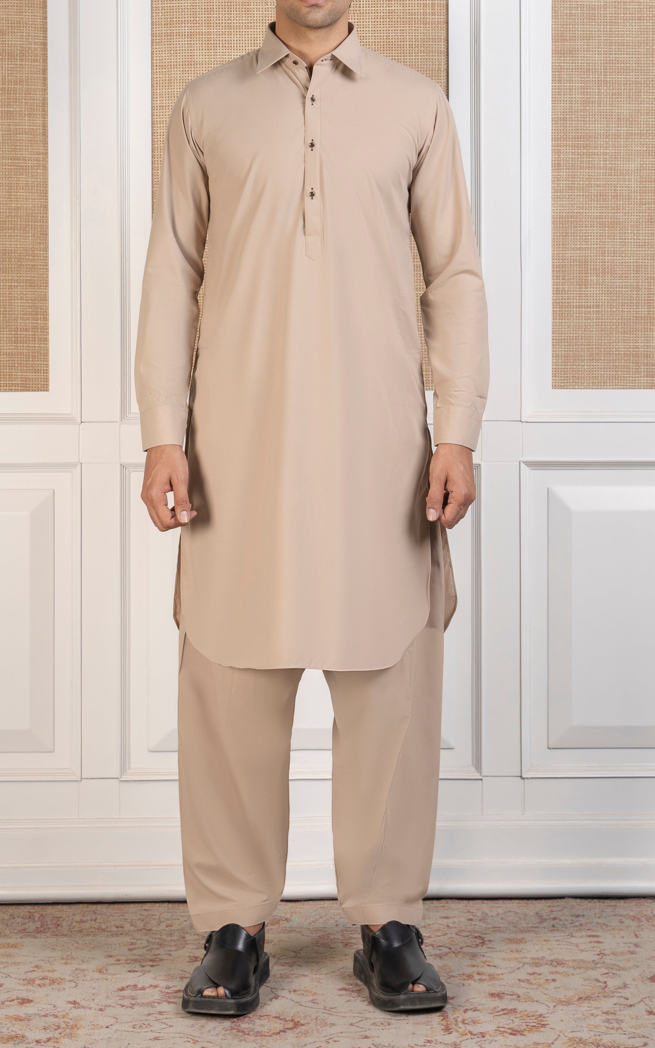 BLENDED KAMEEZ SHALWAR - SIGNATURE COLLECTION  BEIGE