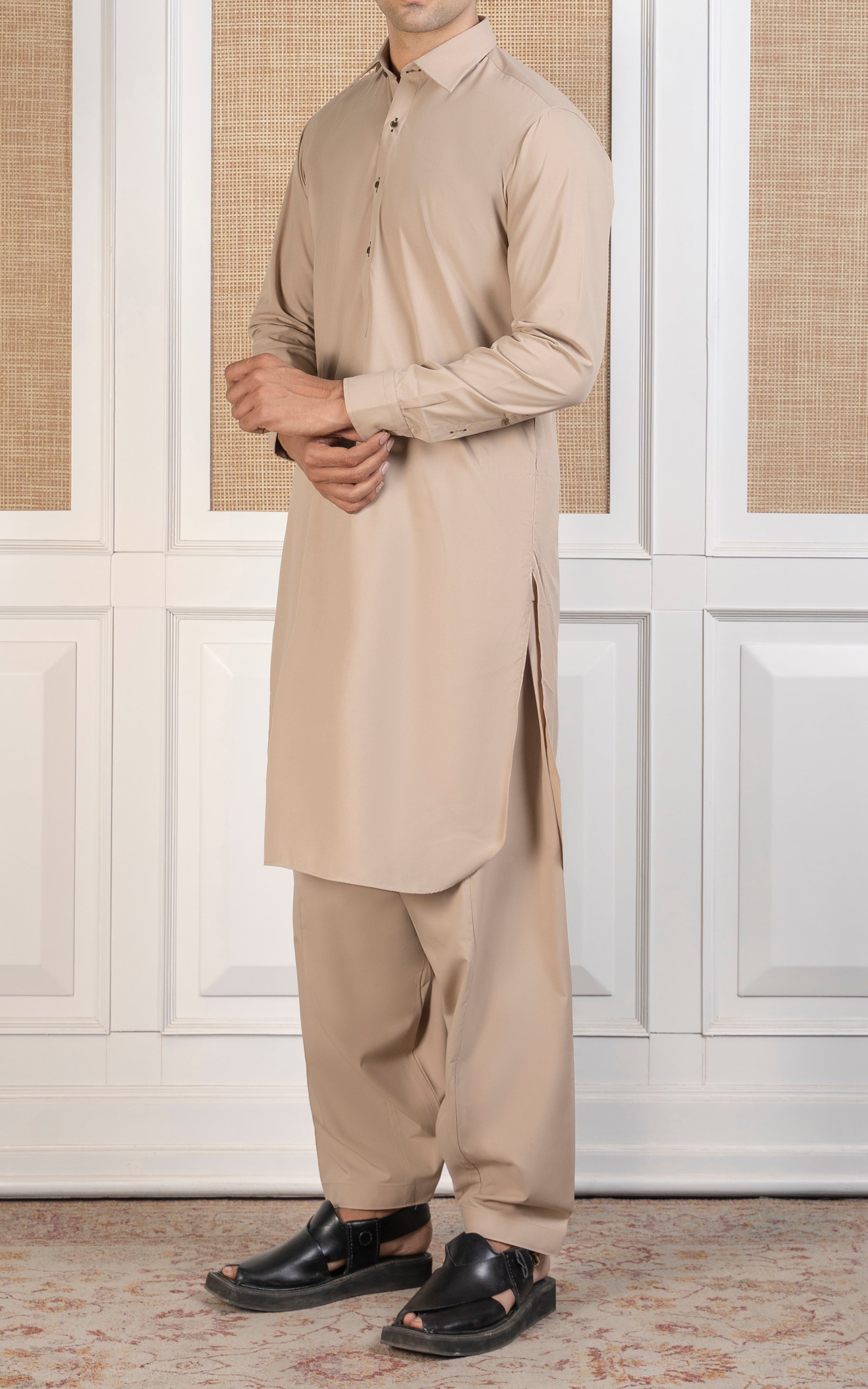 BLENDED KAMEEZ SHALWAR - SIGNATURE COLLECTION  BEIGE