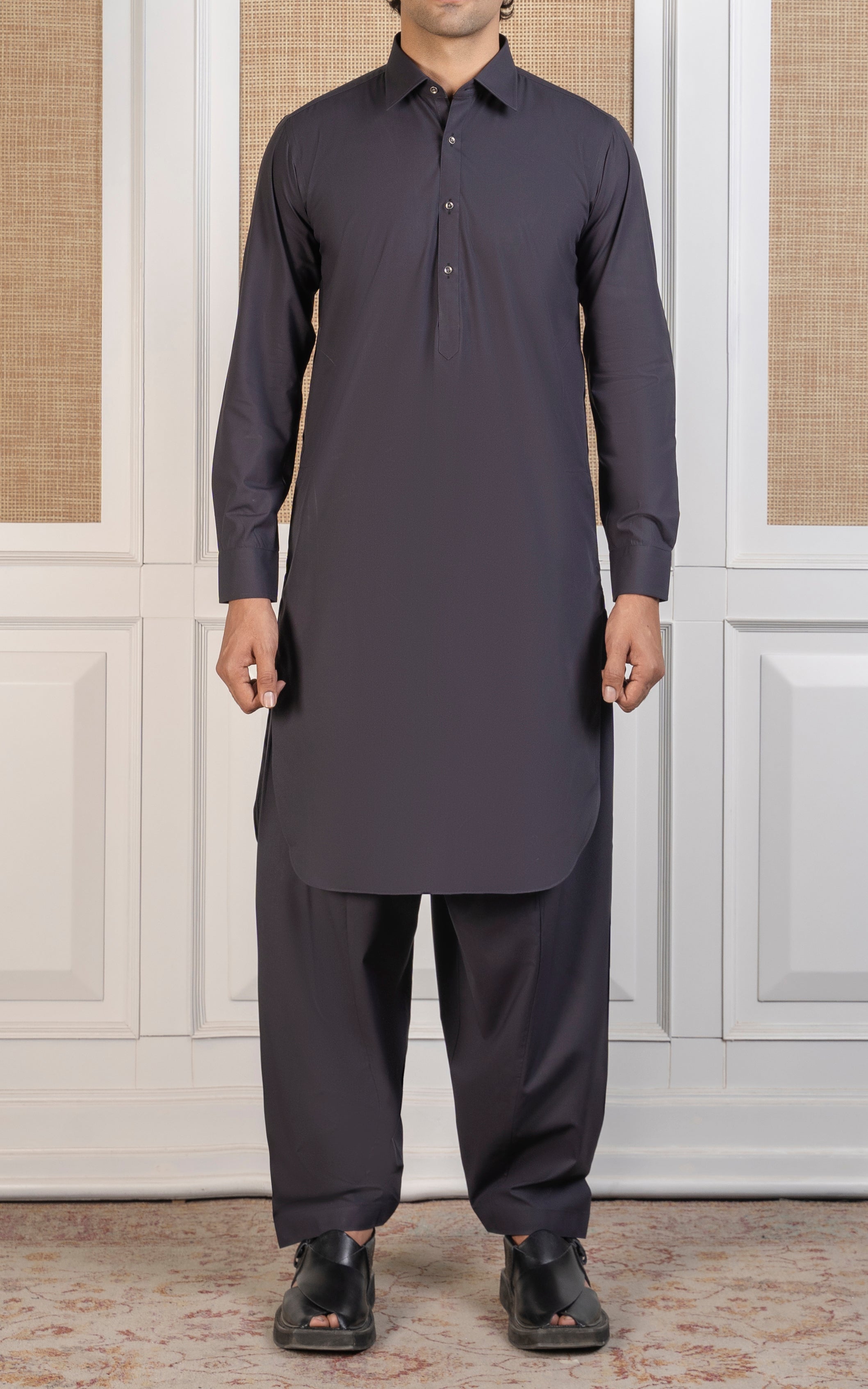 BLENDED KAMEEZ SHALWAR - SIGNATURE COLLECTION  DARK GREY