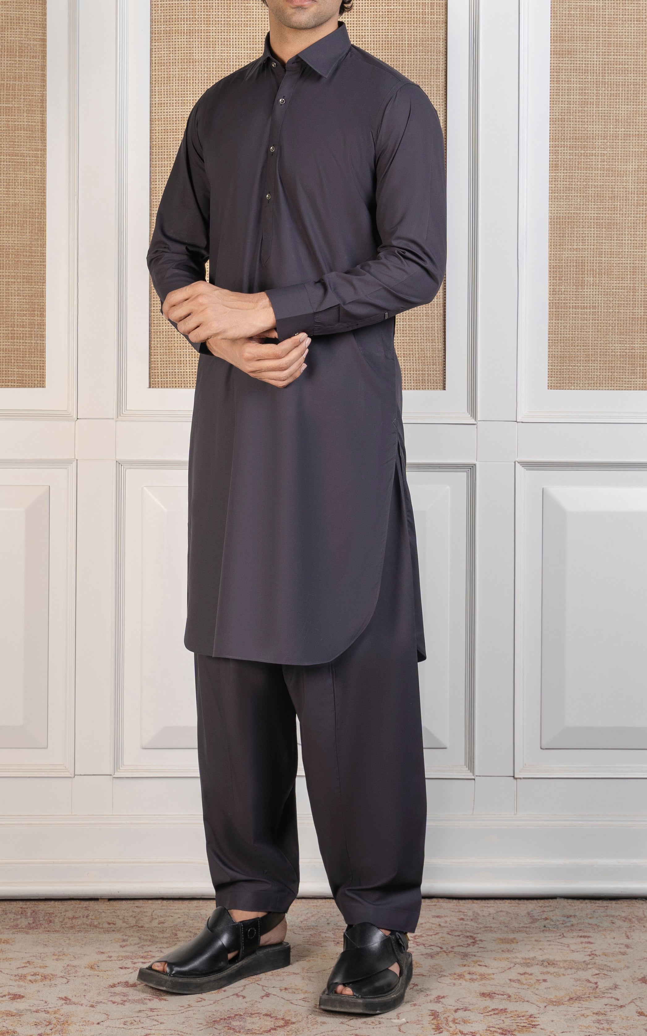BLENDED KAMEEZ SHALWAR - SIGNATURE COLLECTION  DARK GREY