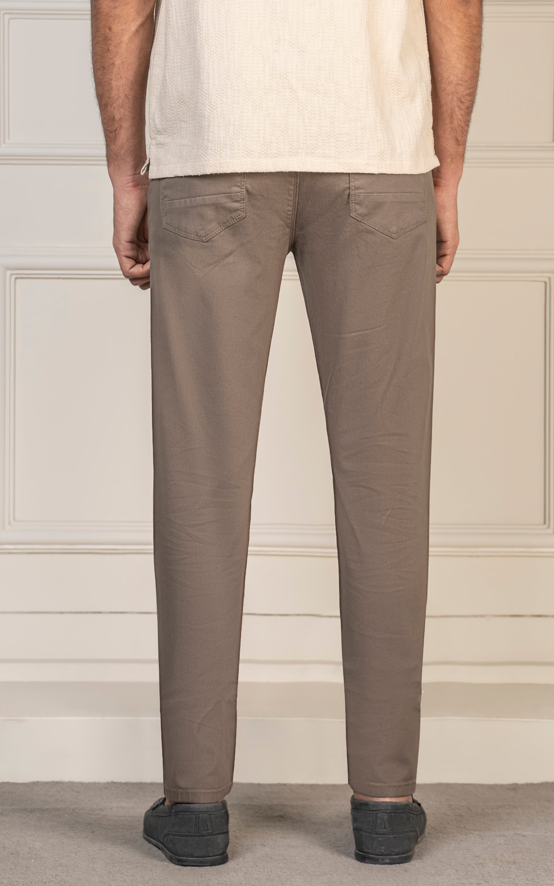 DOBBY 5 POCKET SLIM FIT PANT OLIVE