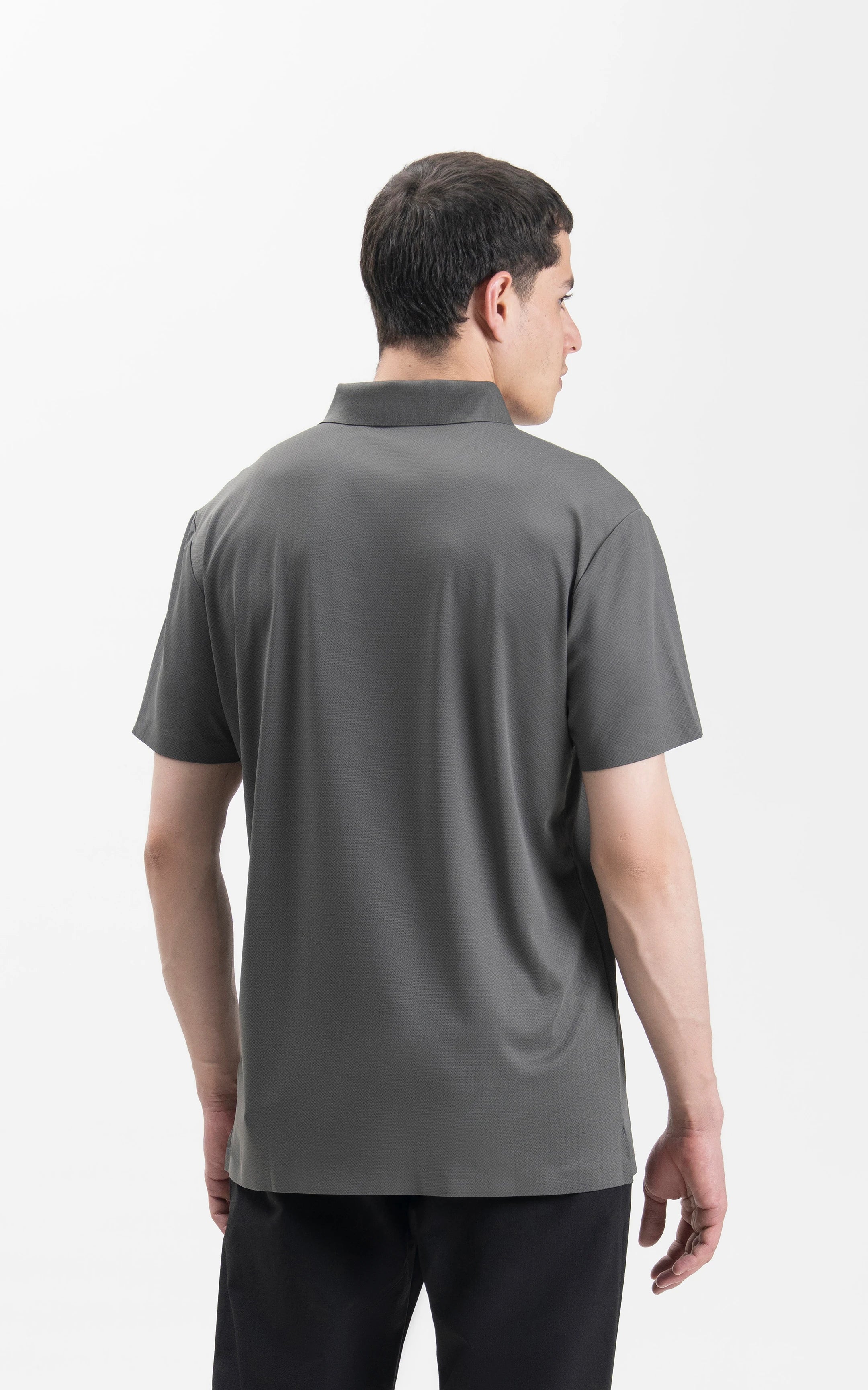 SMART FIT PREMIUM ZIP POLO SHIRT DARK GREY