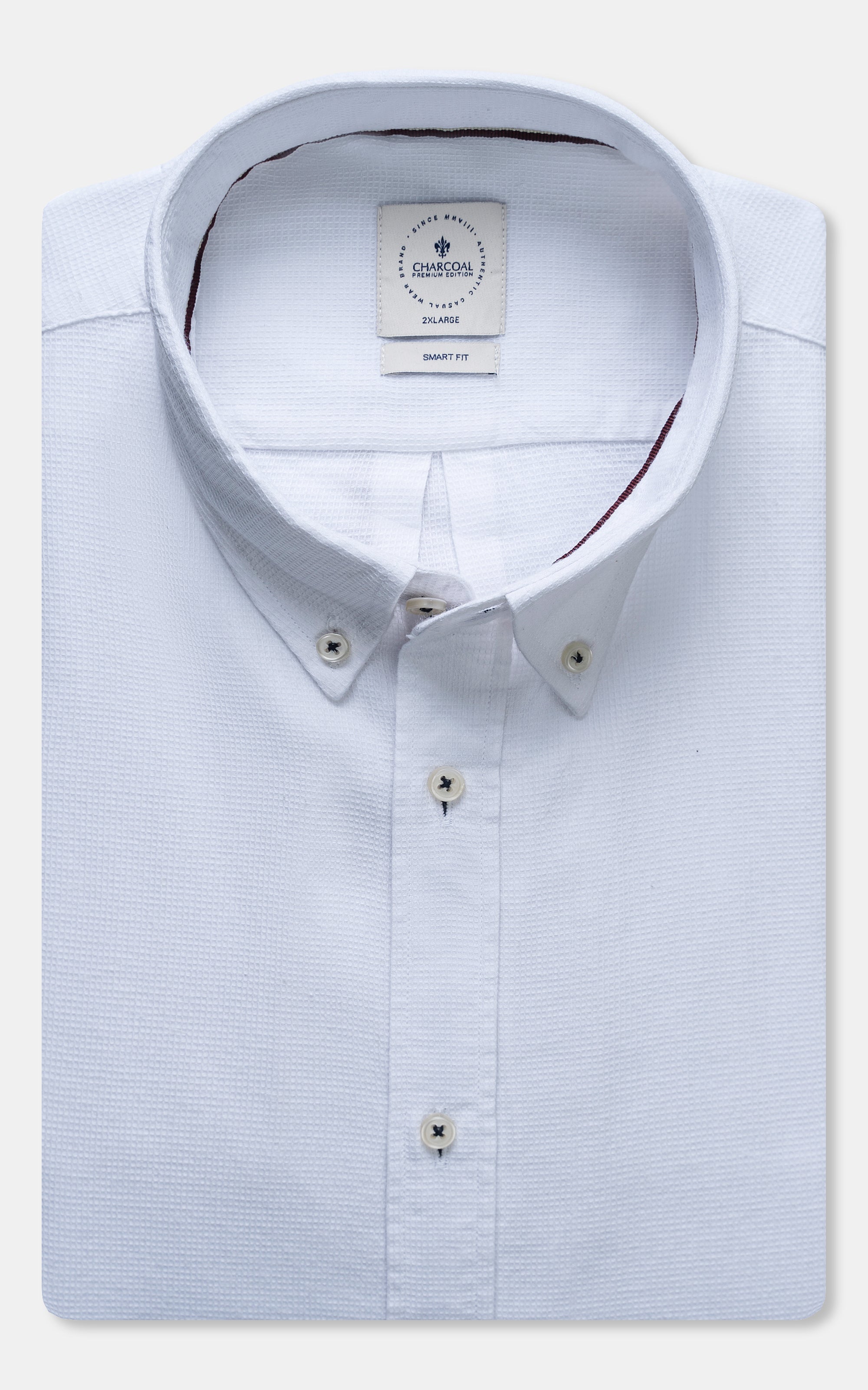 SMART SHIRT WHITE TEXTURED