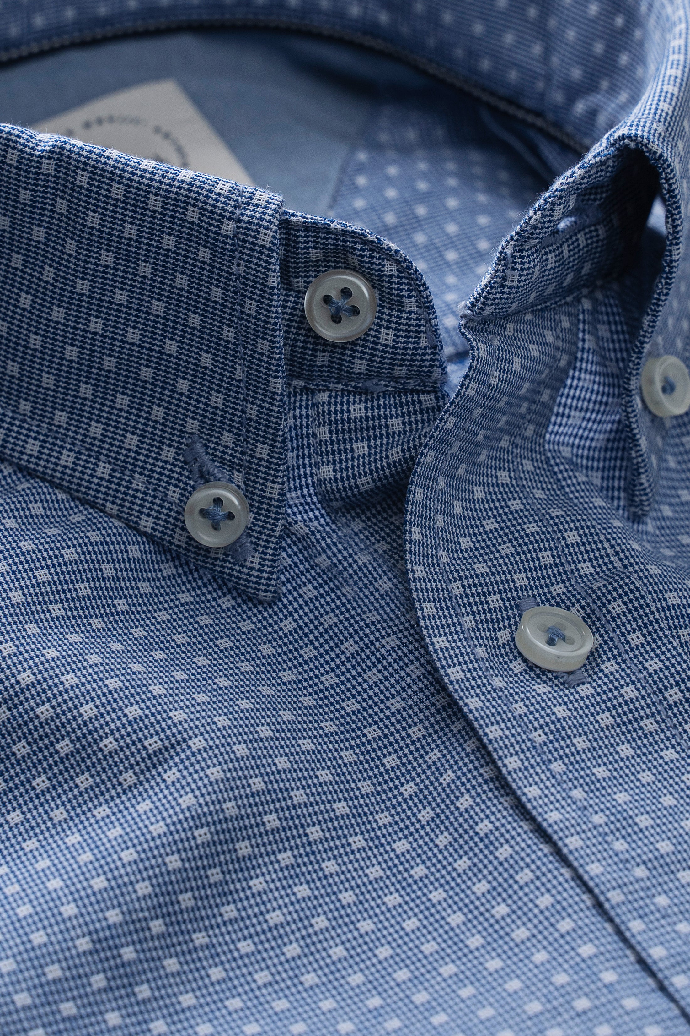 SMART SHIRT BUTTON DOWN COLLAR BLUE TEXTURED
