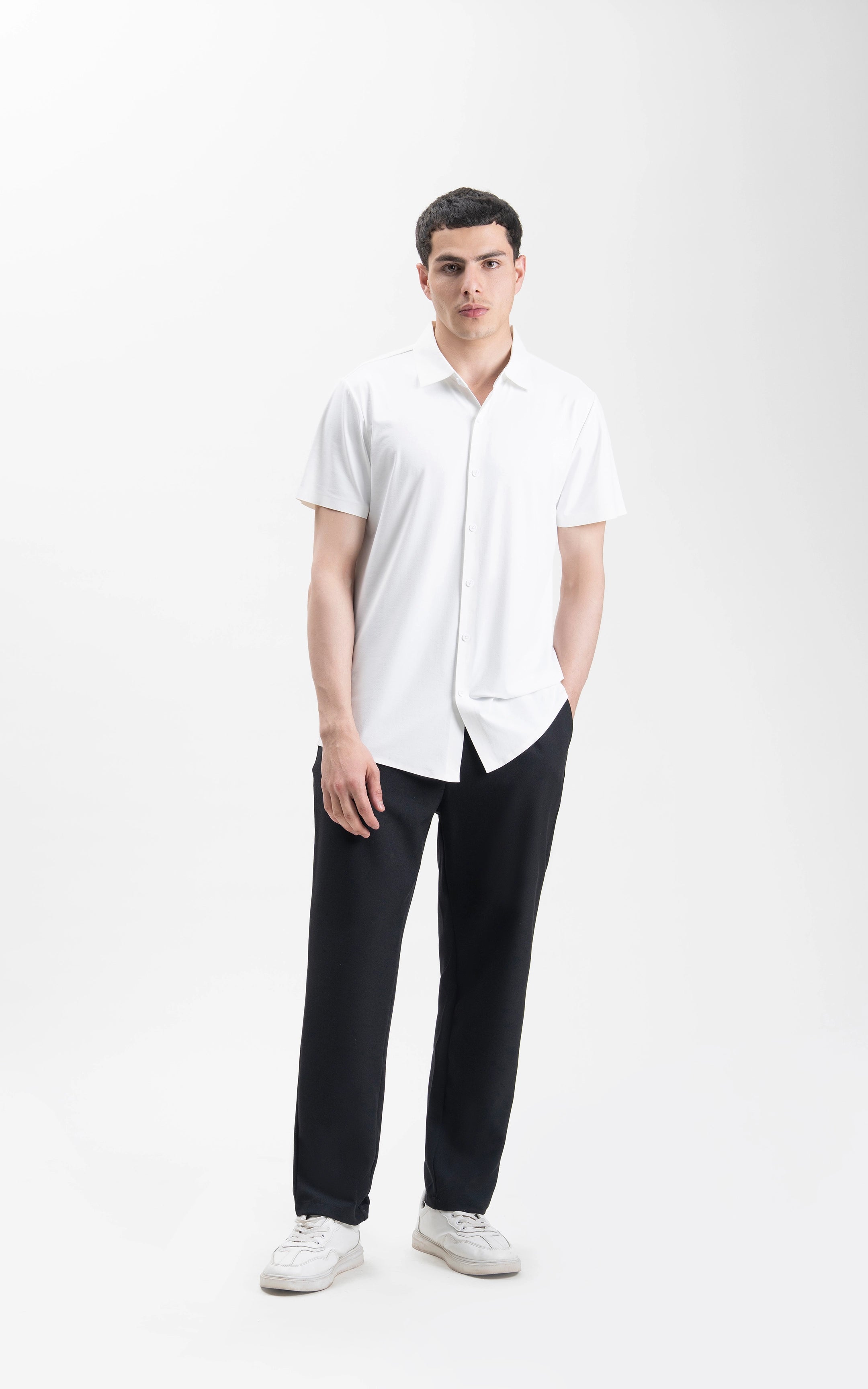 PREMIUM NYLON CASUAL SHIRT WHITE