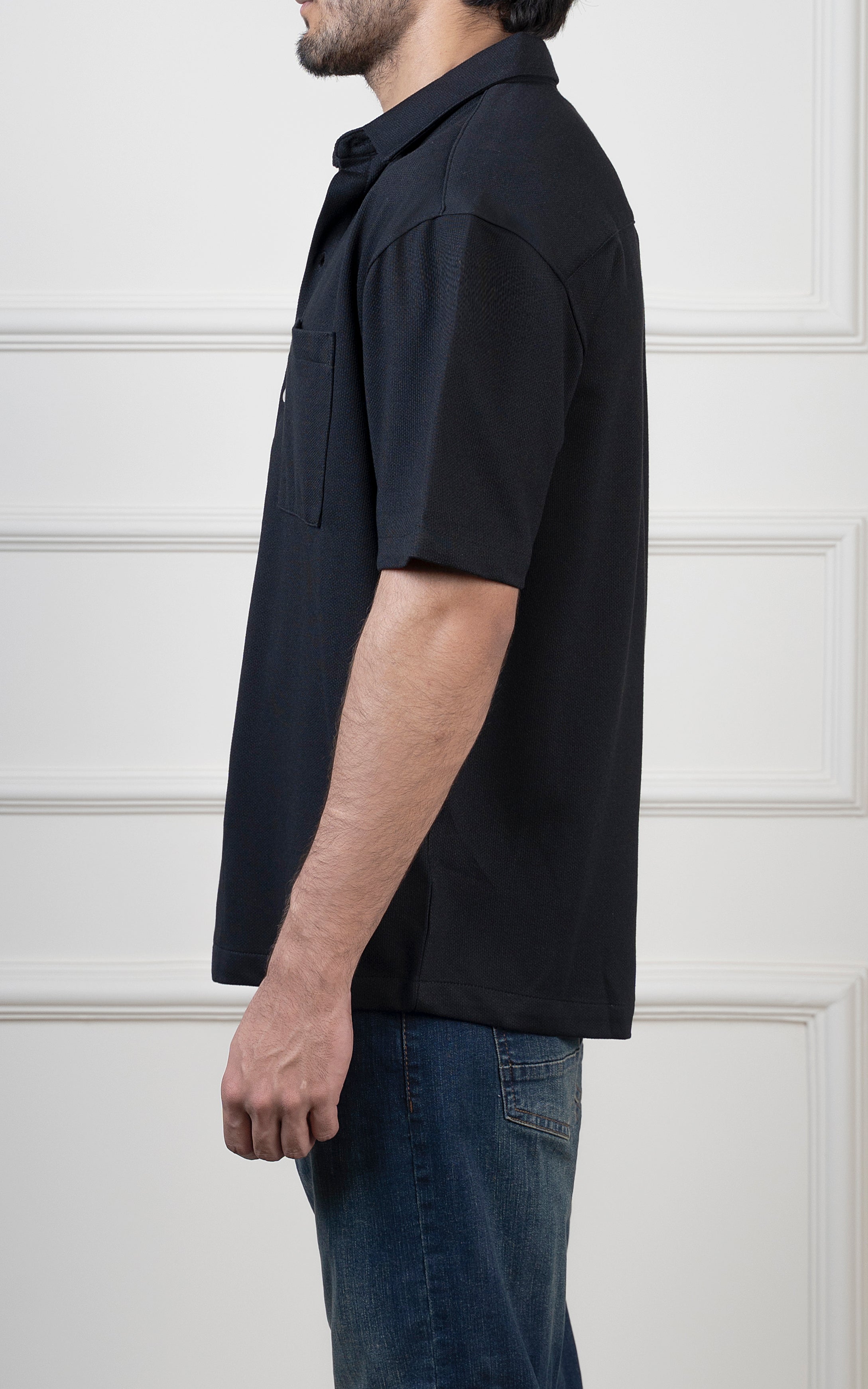 OVERSIZED KNITTED SHIRT BLACK
