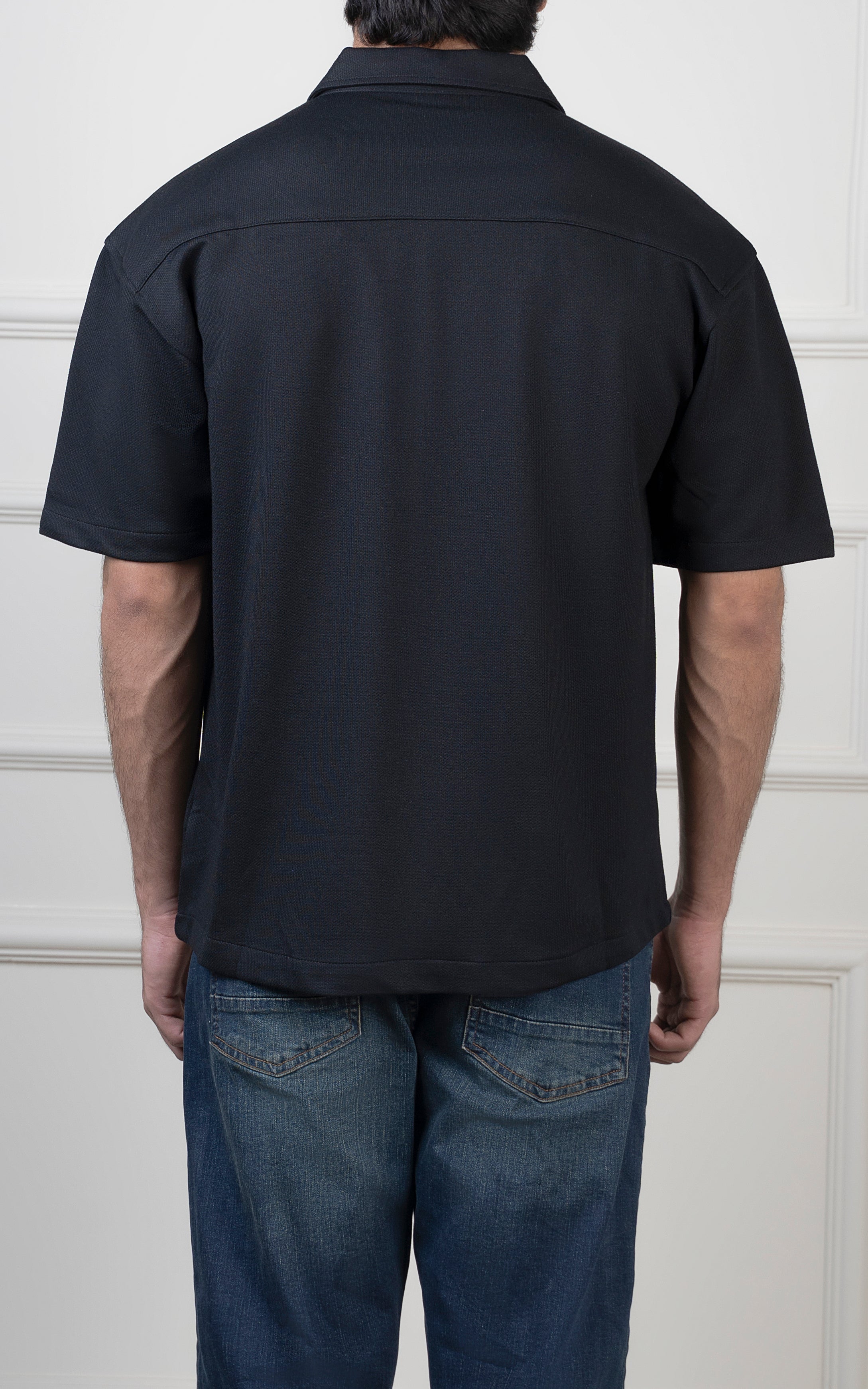 OVERSIZED KNITTED SHIRT BLACK