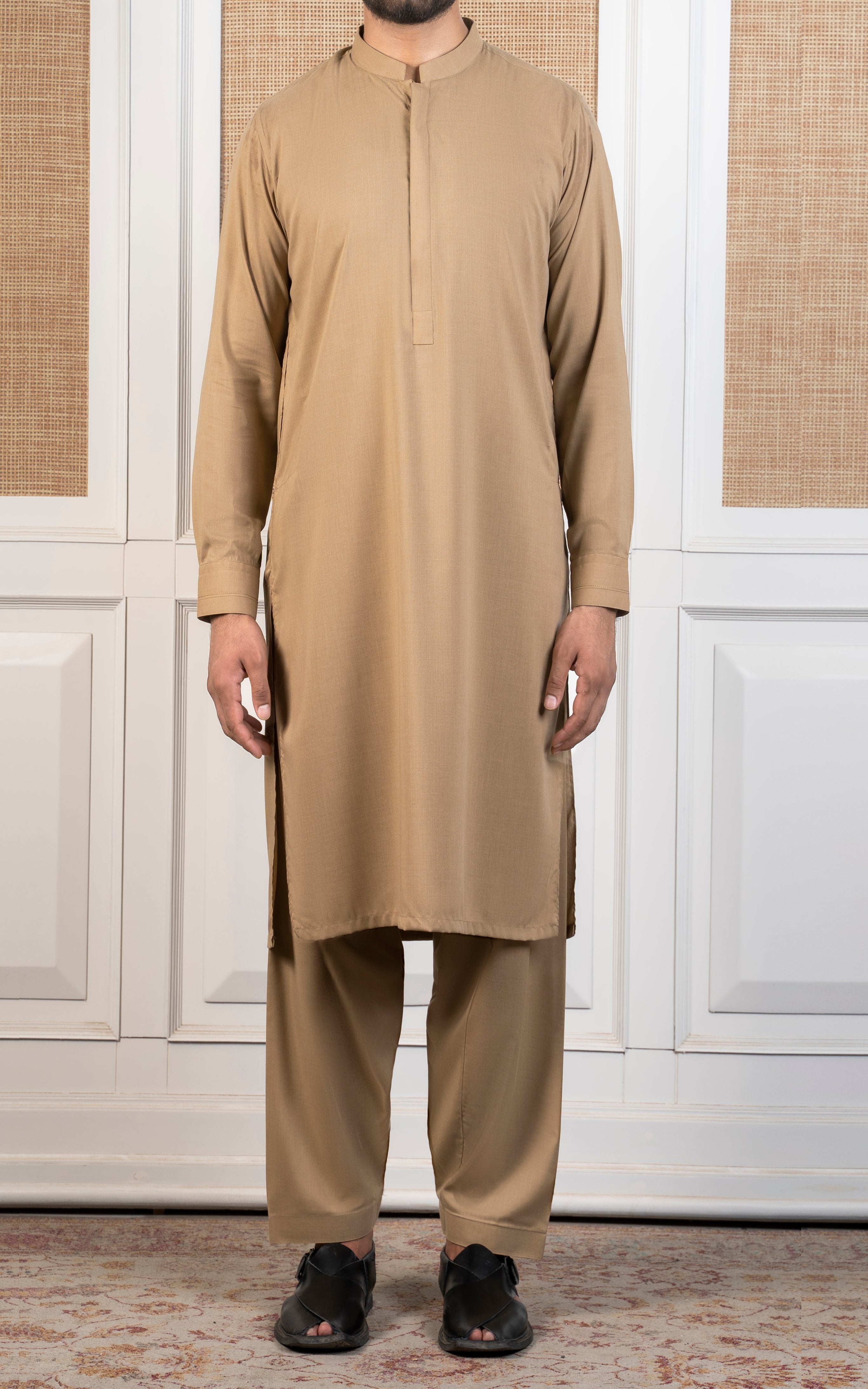 BLENDED KAMEEZ SHALWAR - CLASSIC COLLECTION KHAKI