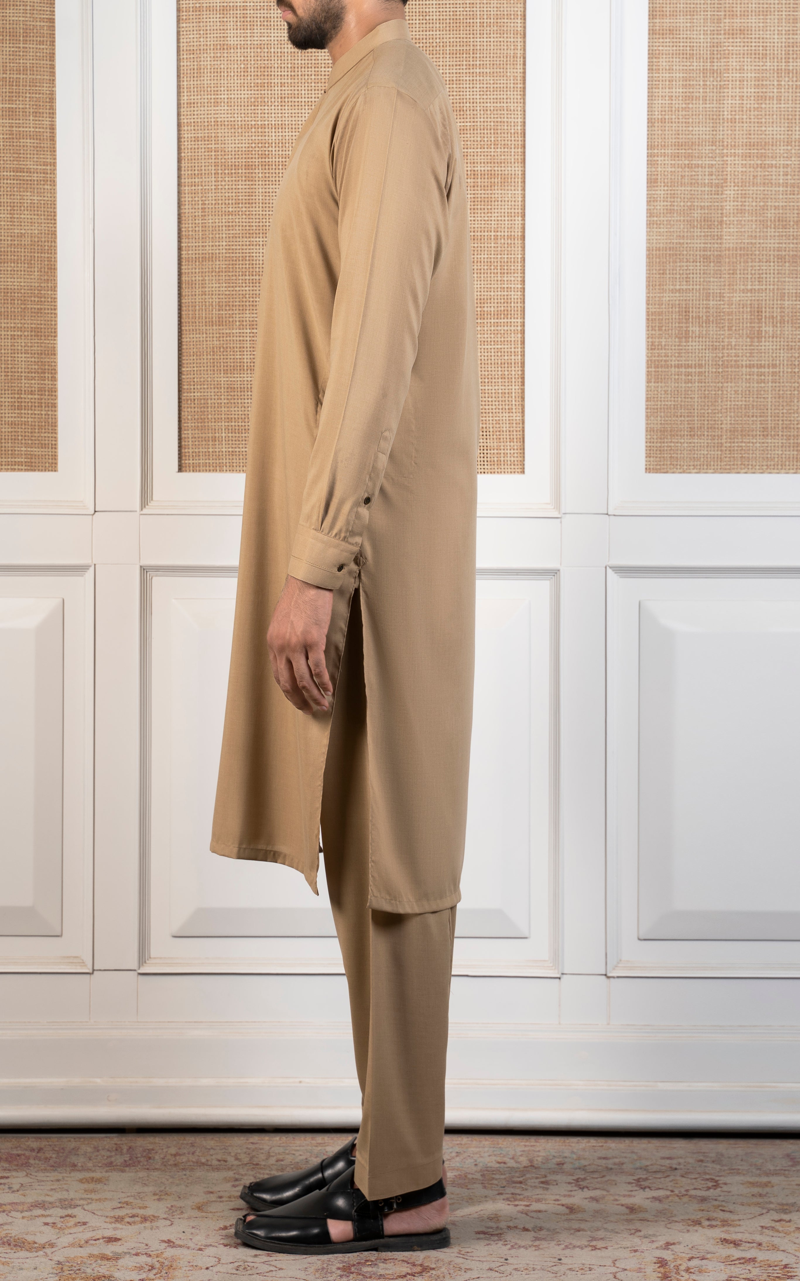 BLENDED KAMEEZ SHALWAR - CLASSIC COLLECTION KHAKI