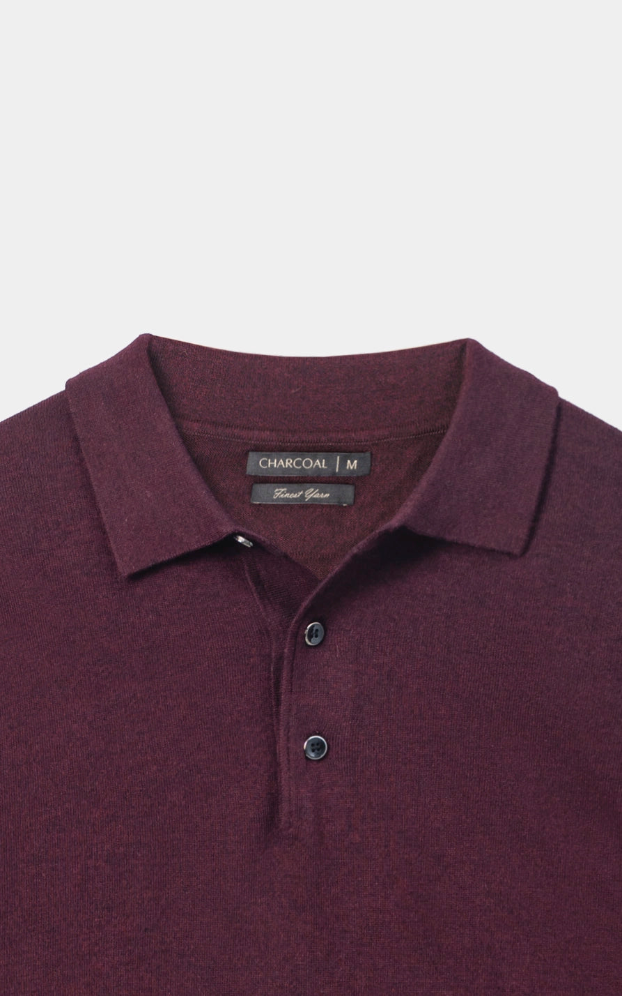 Polo Collar Sweater Maroon