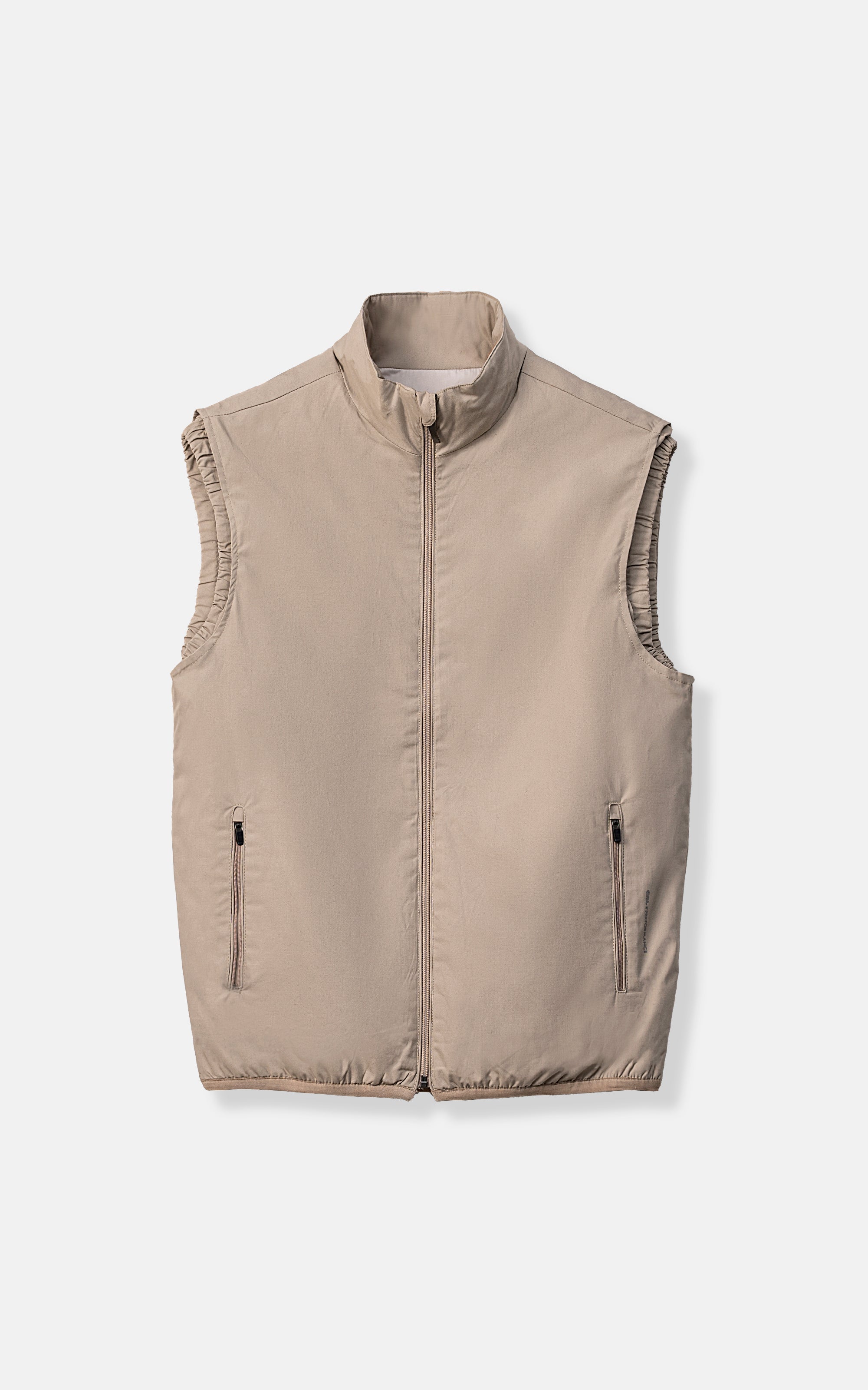 PUFFER SLEEVELESS JACKET LIGHT KHAKI
