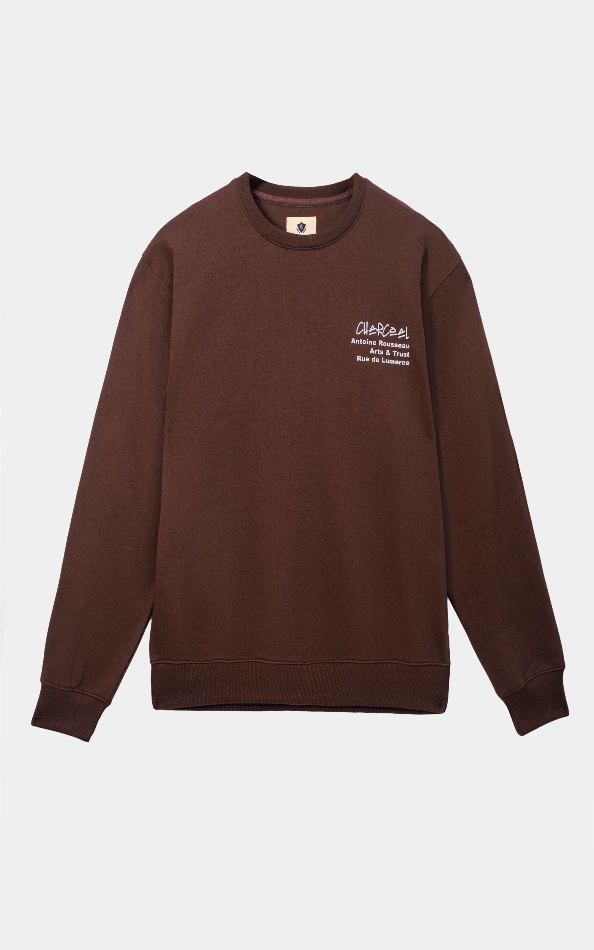 CREW NECK GRAPHIC SWEAT SHIRT BROWN