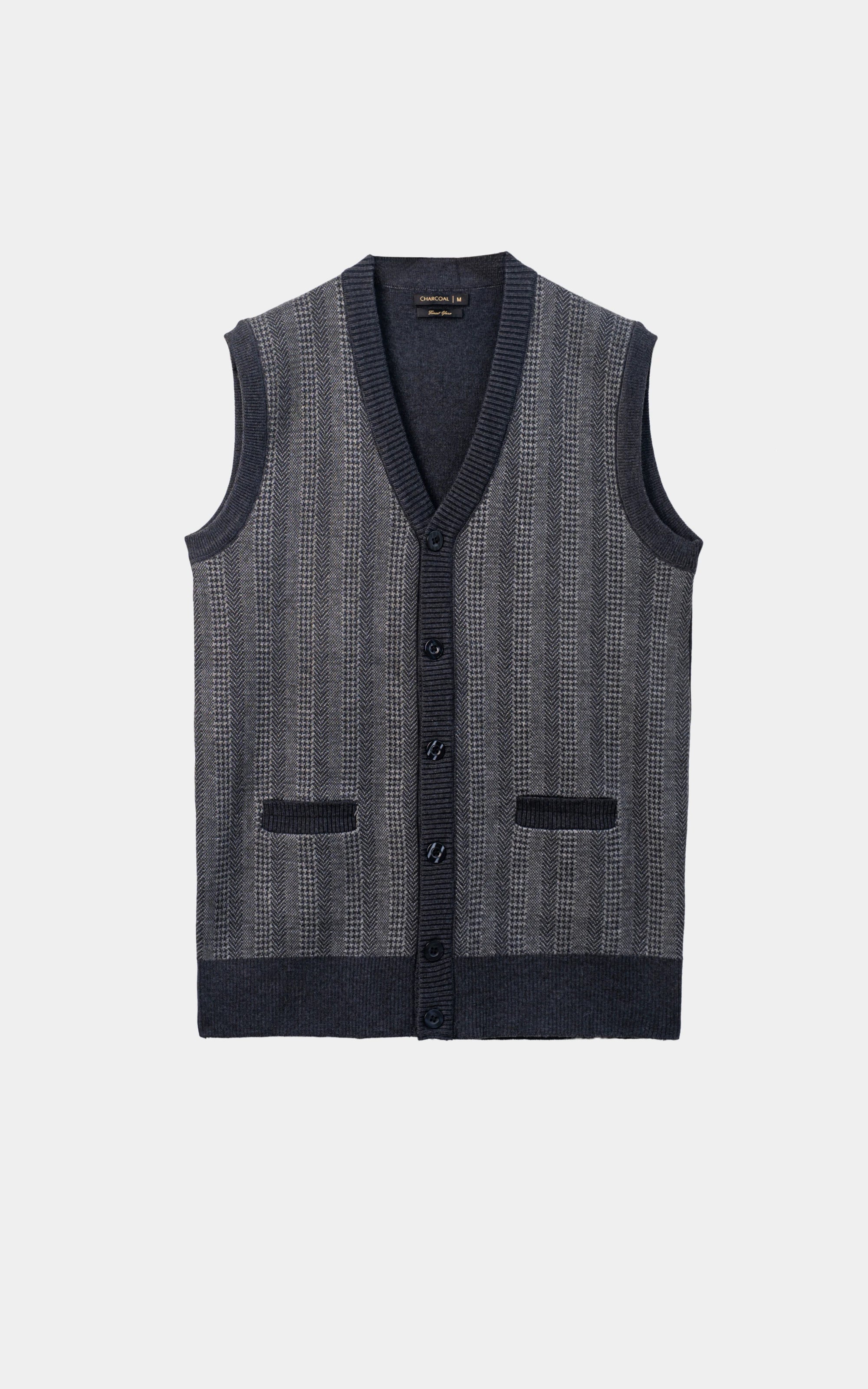 Sleeveless Cardigan Sweater Grey