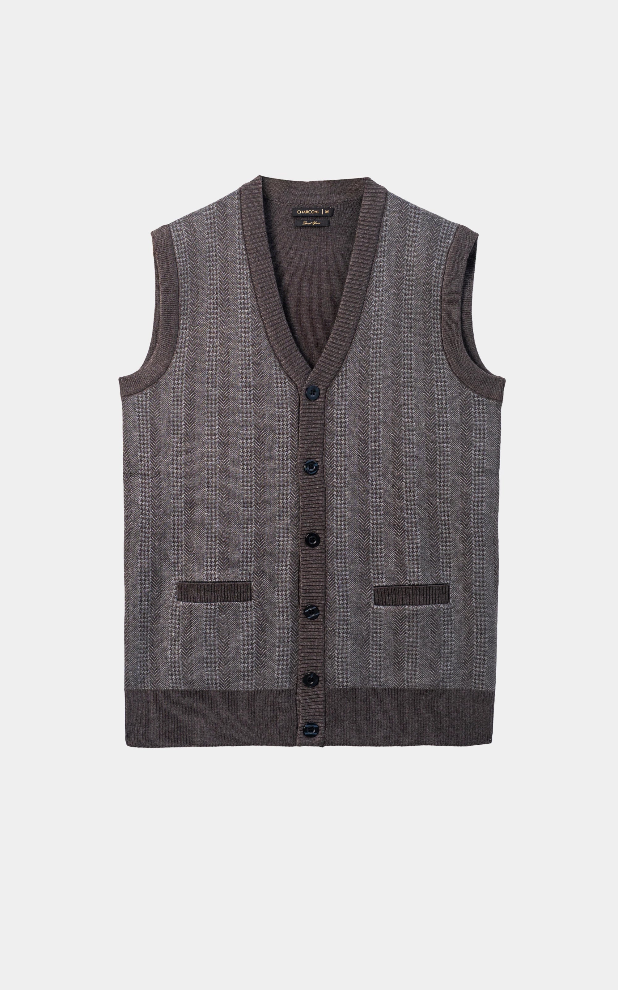 Sleeveless Cardigan Sweater Brown