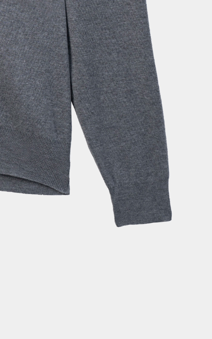 Mock Neck Sweater half zip Grey
