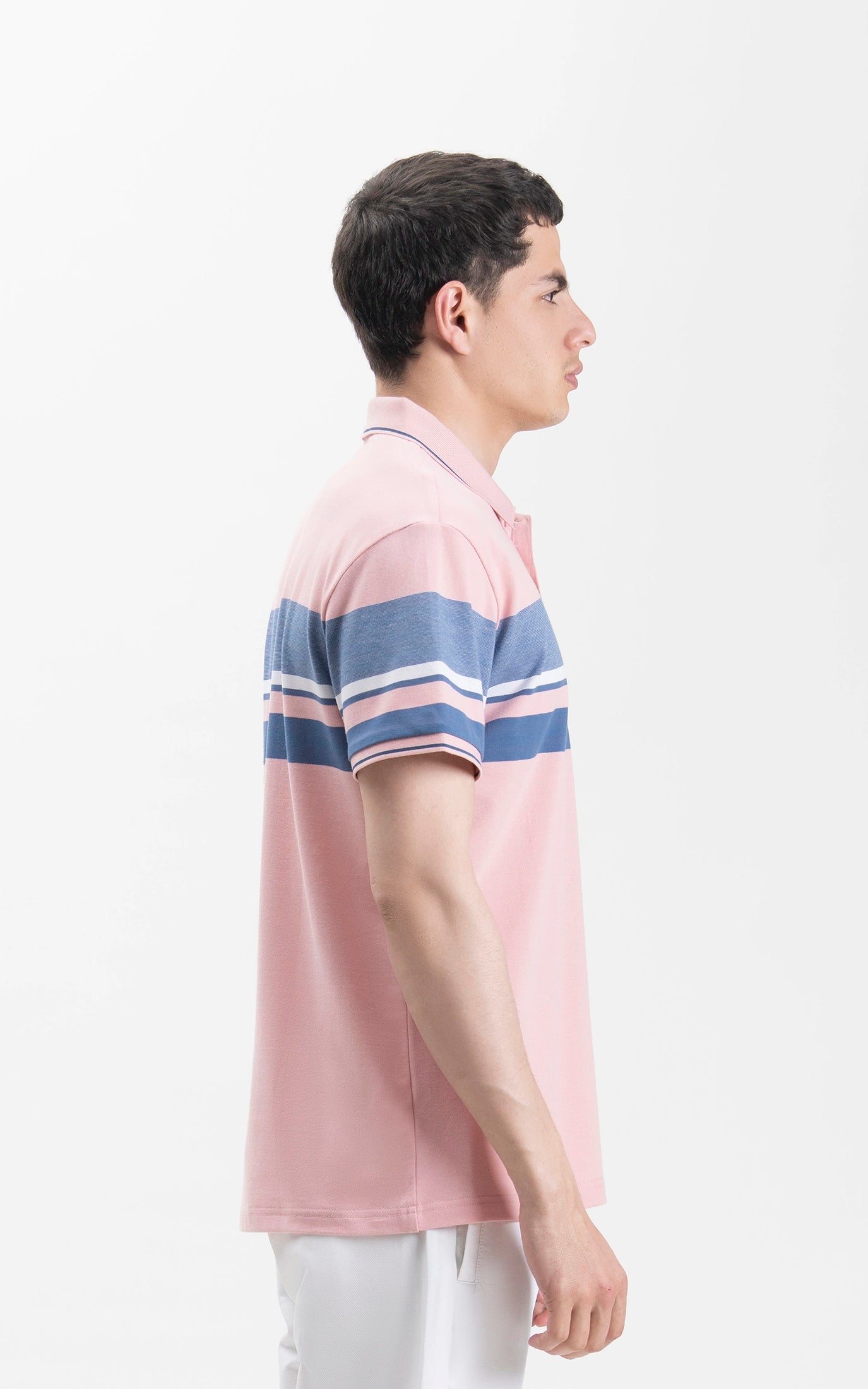 SMART FIT EXECUTIVE ENGINEER STRIPED POLO SHIRT T PINK