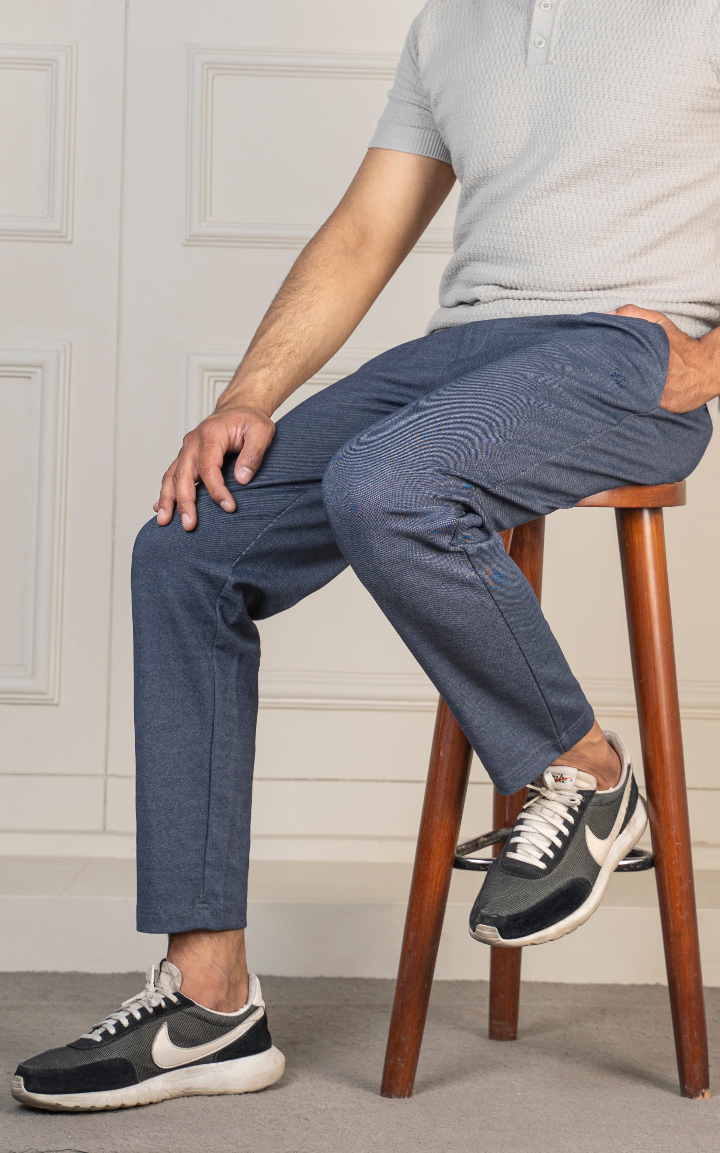 REGULAR FIT INTERLOCK JOGGER TROUSER NAVY