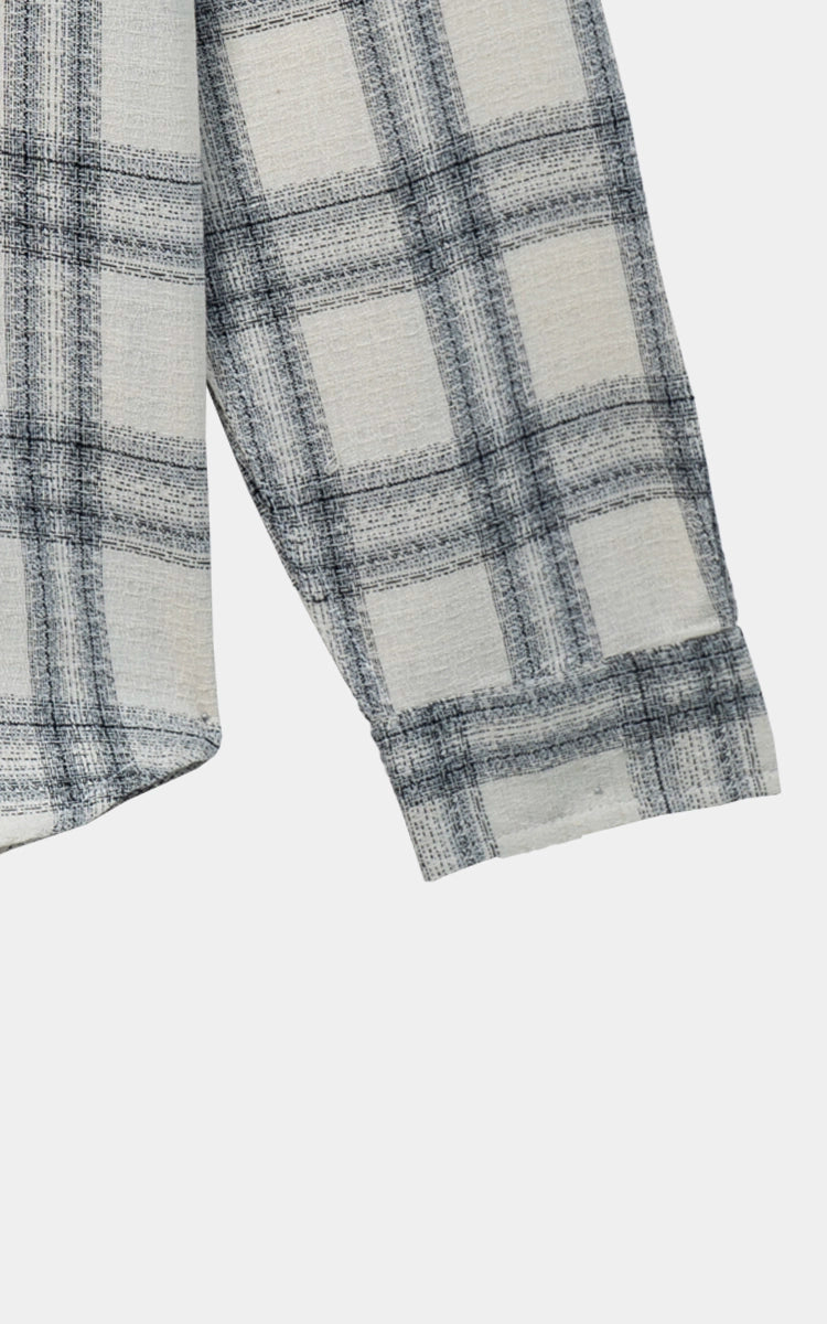 RELAXED FIT CASUAL SHIRT OFF WHITE CHECK