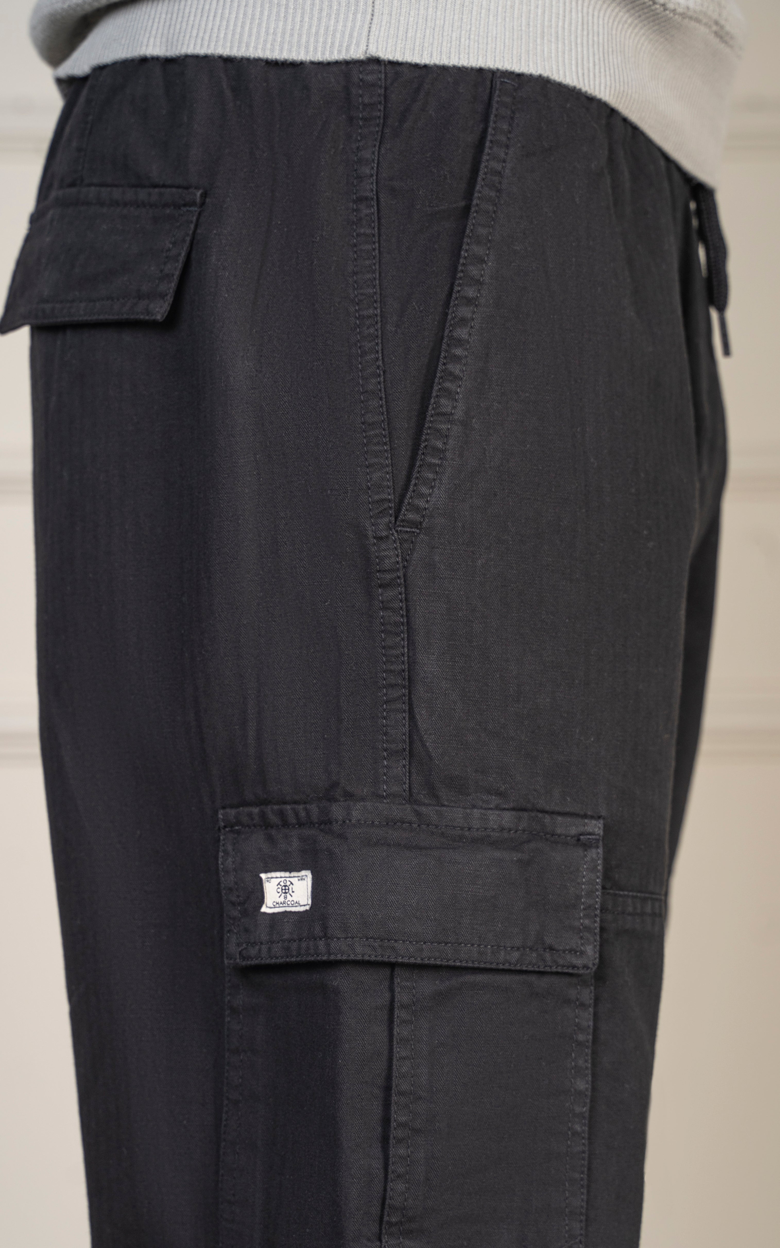 STRAIGHT FIT CARGO TROUSER  BLACK