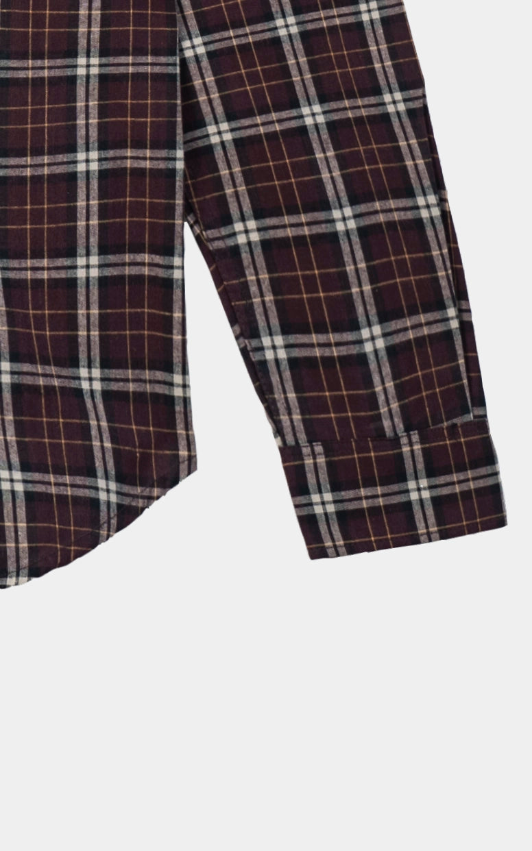 CHECKED CASUAL SHIRT DEEP MAROON