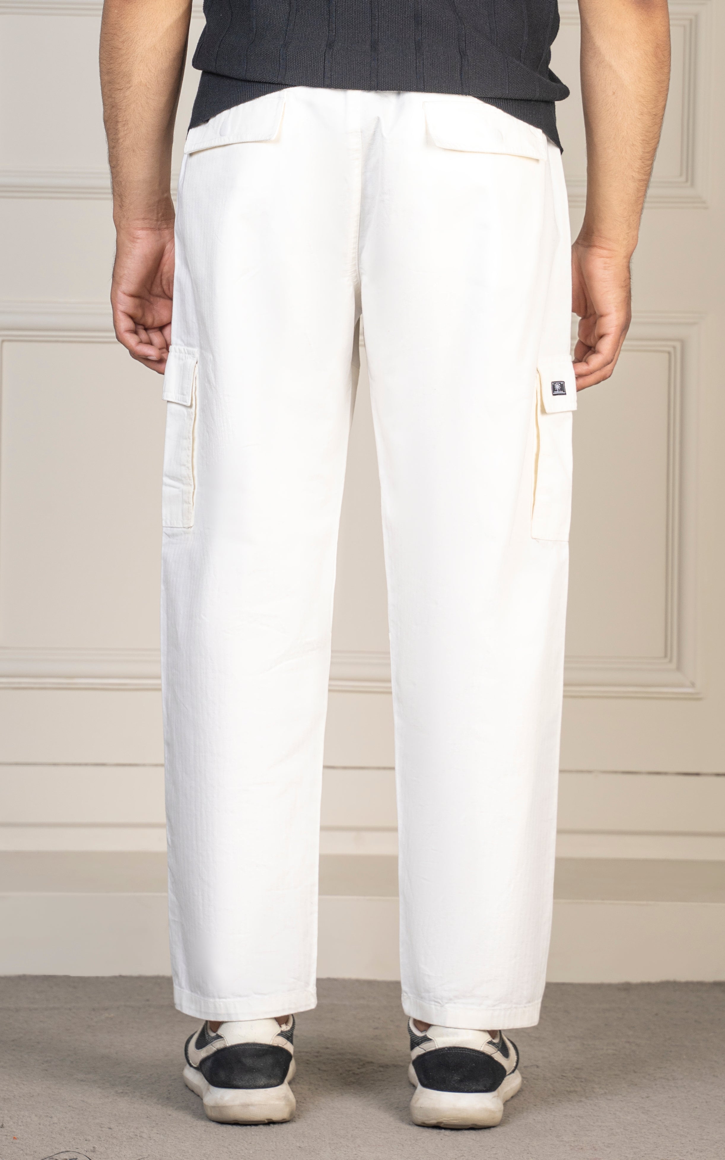 STRAIGHT FIT CARGO TROUSER WHITE