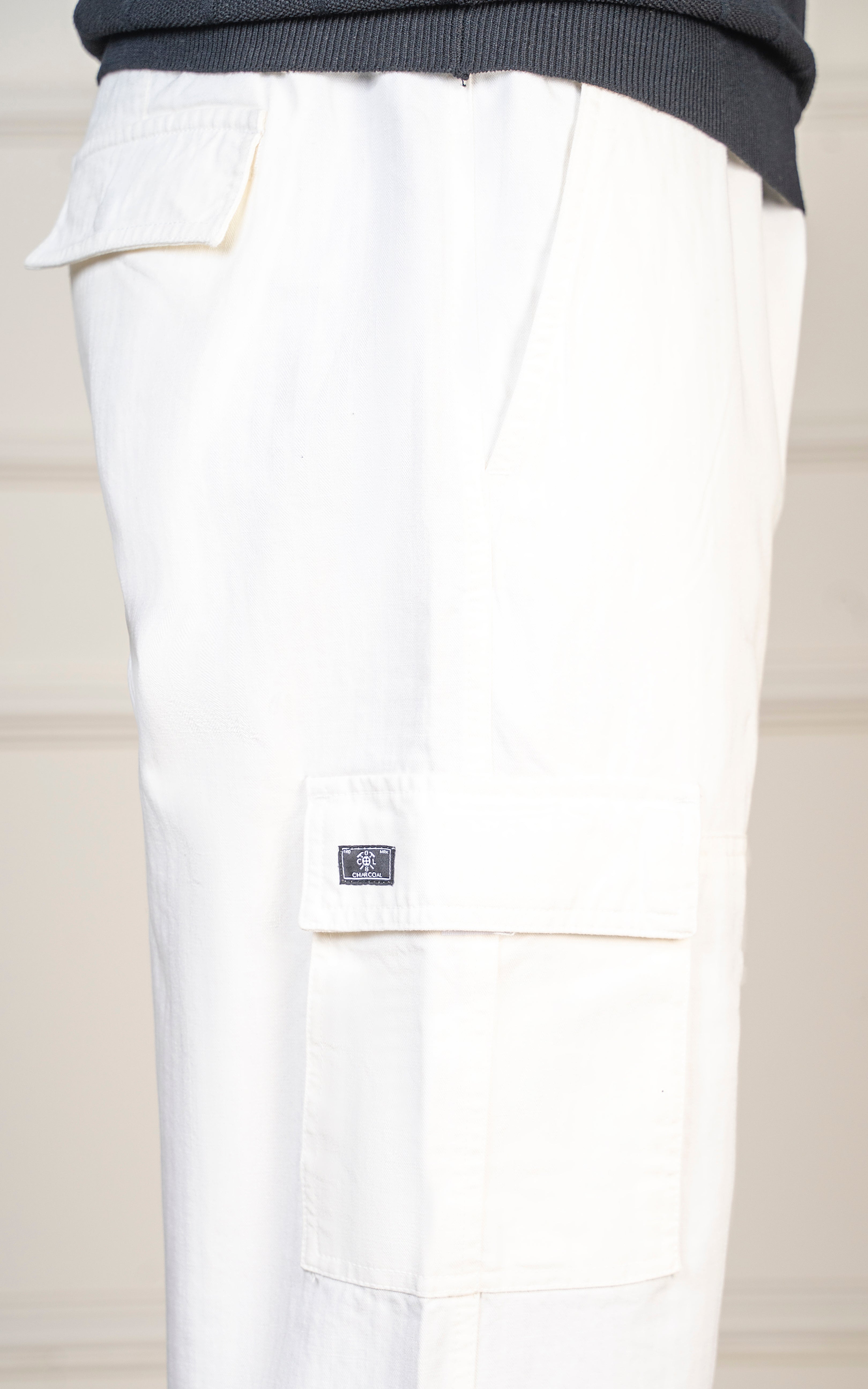 STRAIGHT FIT CARGO TROUSER WHITE