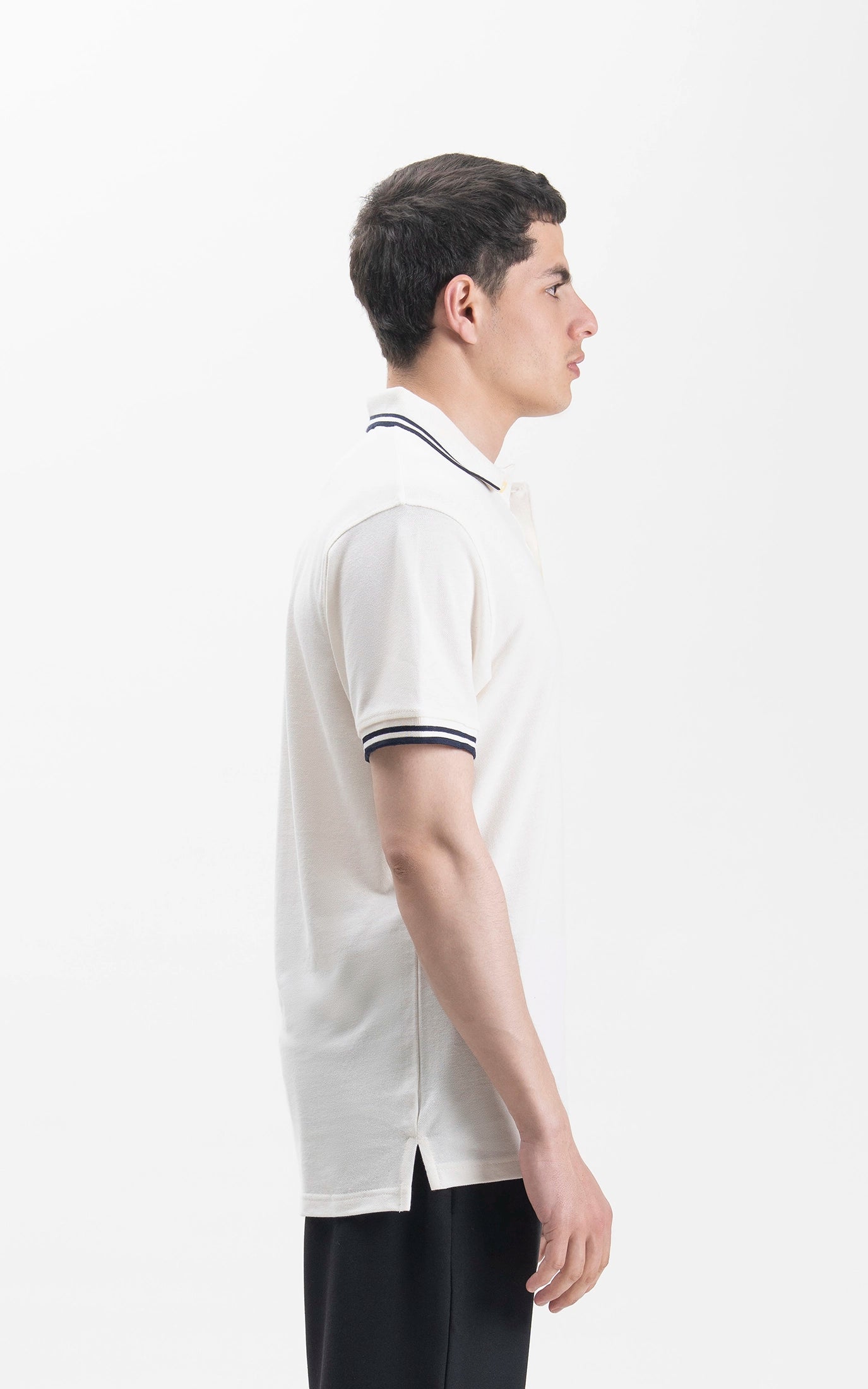 REGULAR FIT TIPPING POLO SHIRT OFF WHITE