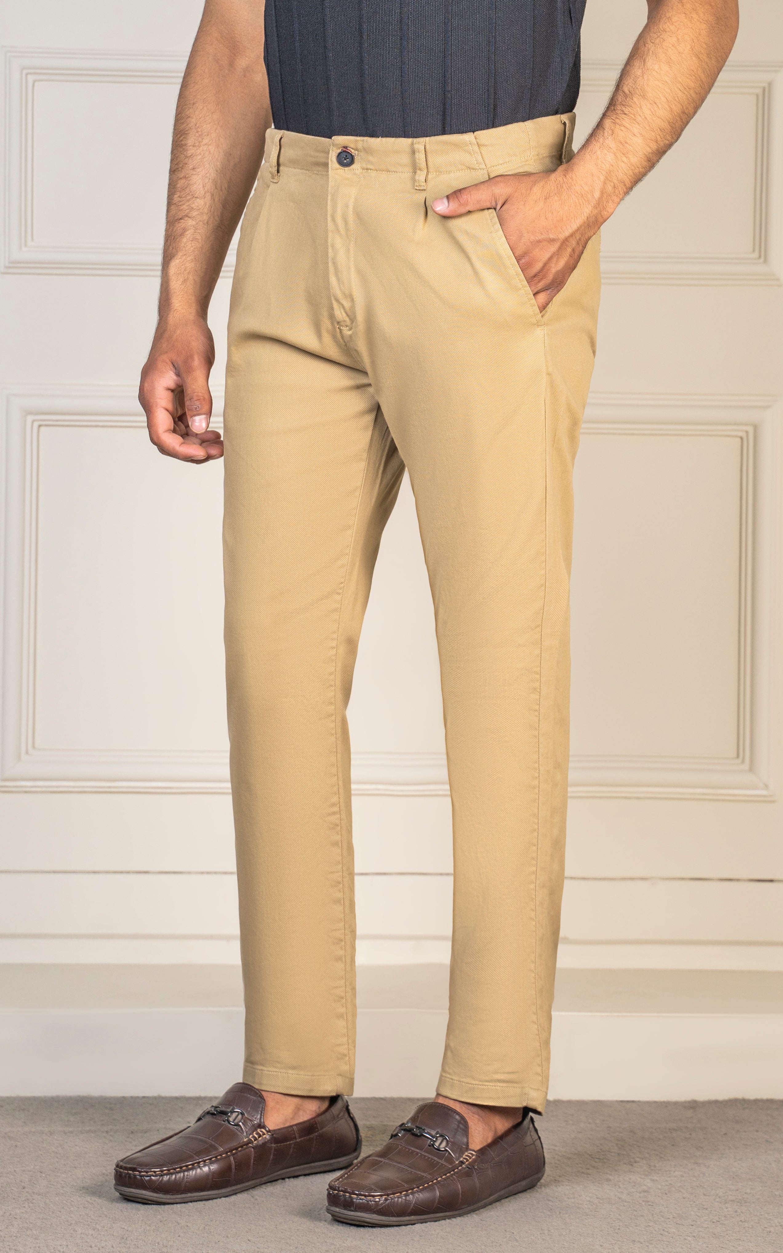 SMART FIT DOBBY PANT KHAKI