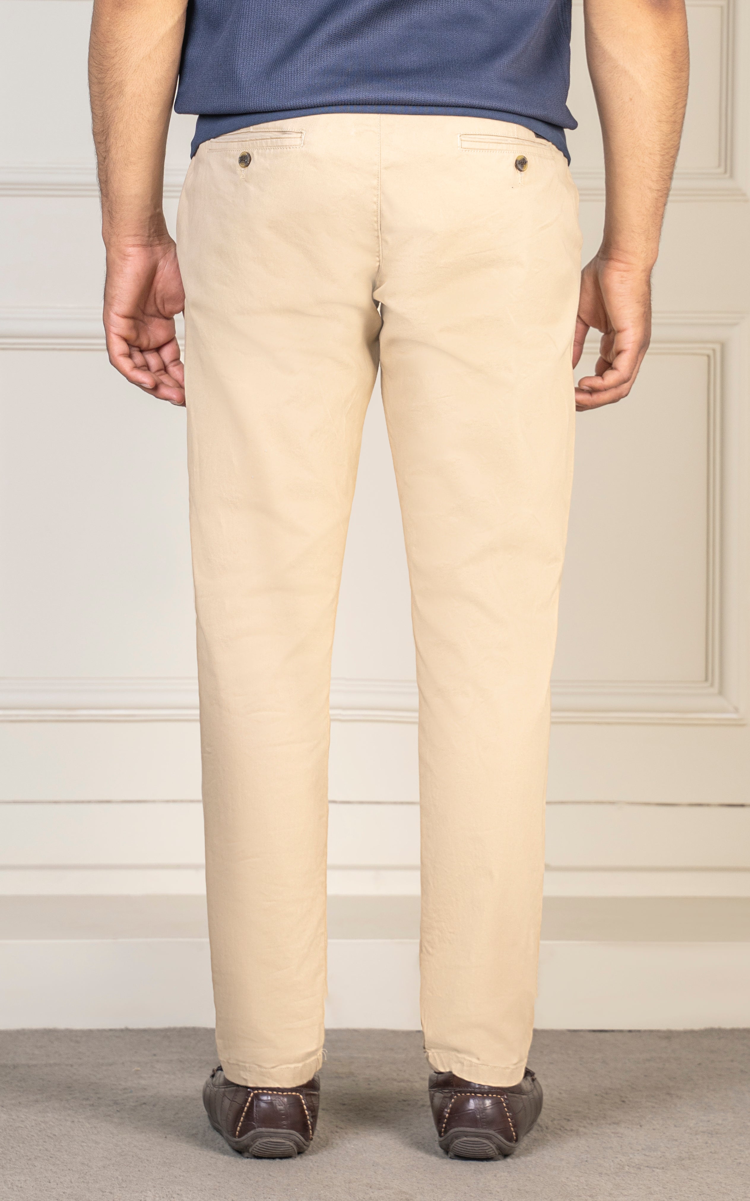 SLIM FIT SATIN PANT KHAKI