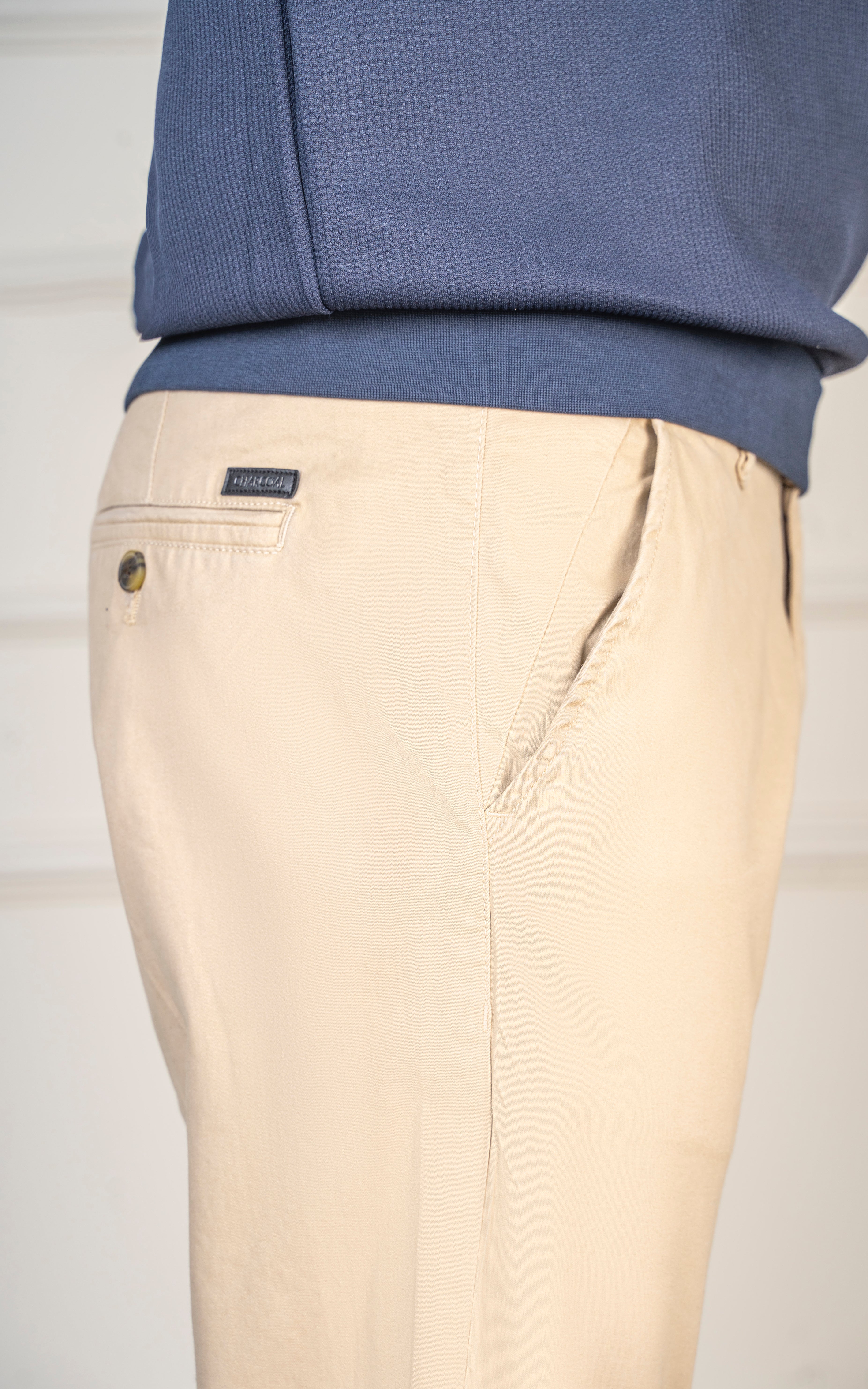 SLIM FIT SATIN PANT KHAKI