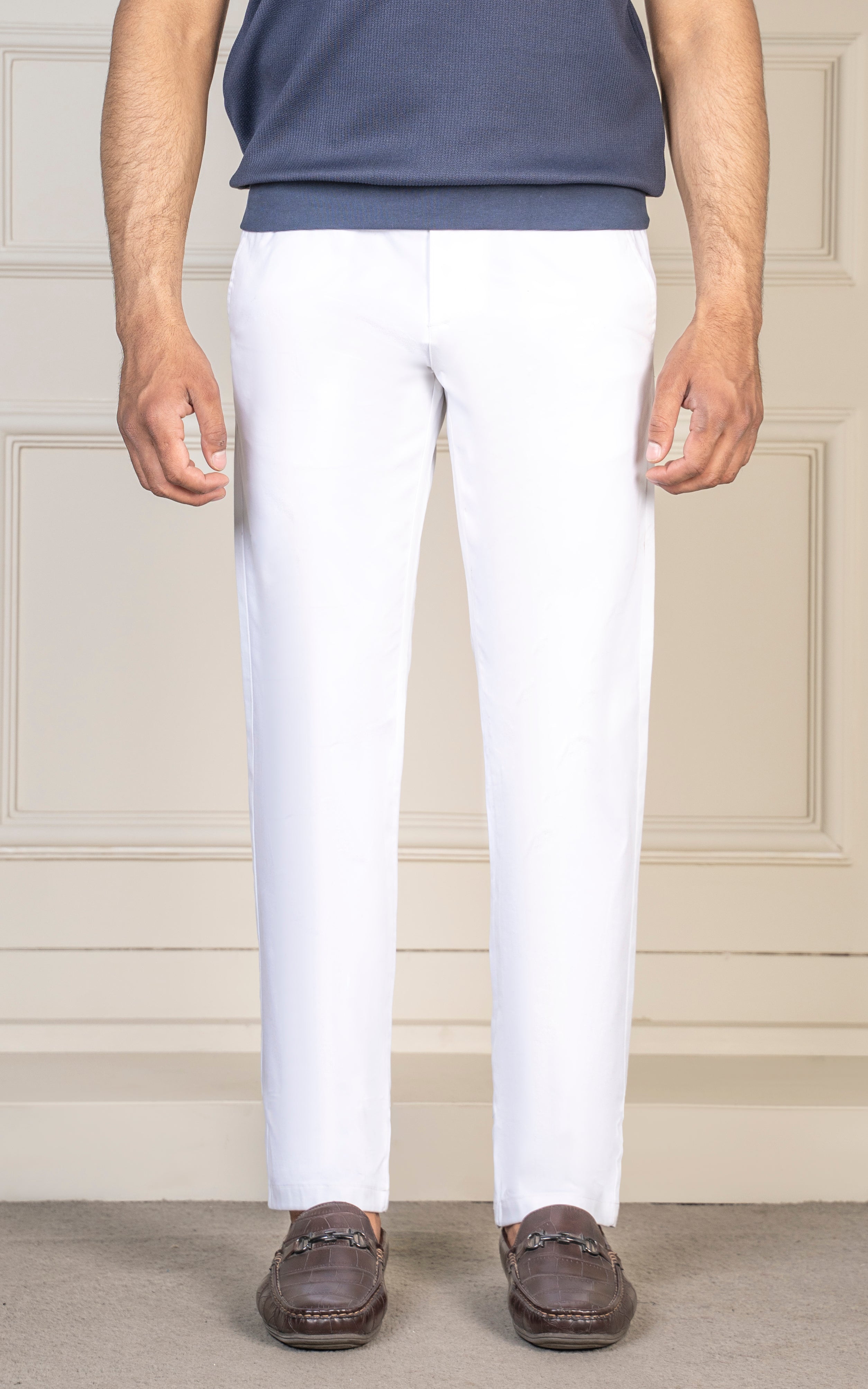 SMART FIT SATIN PANT WHITE