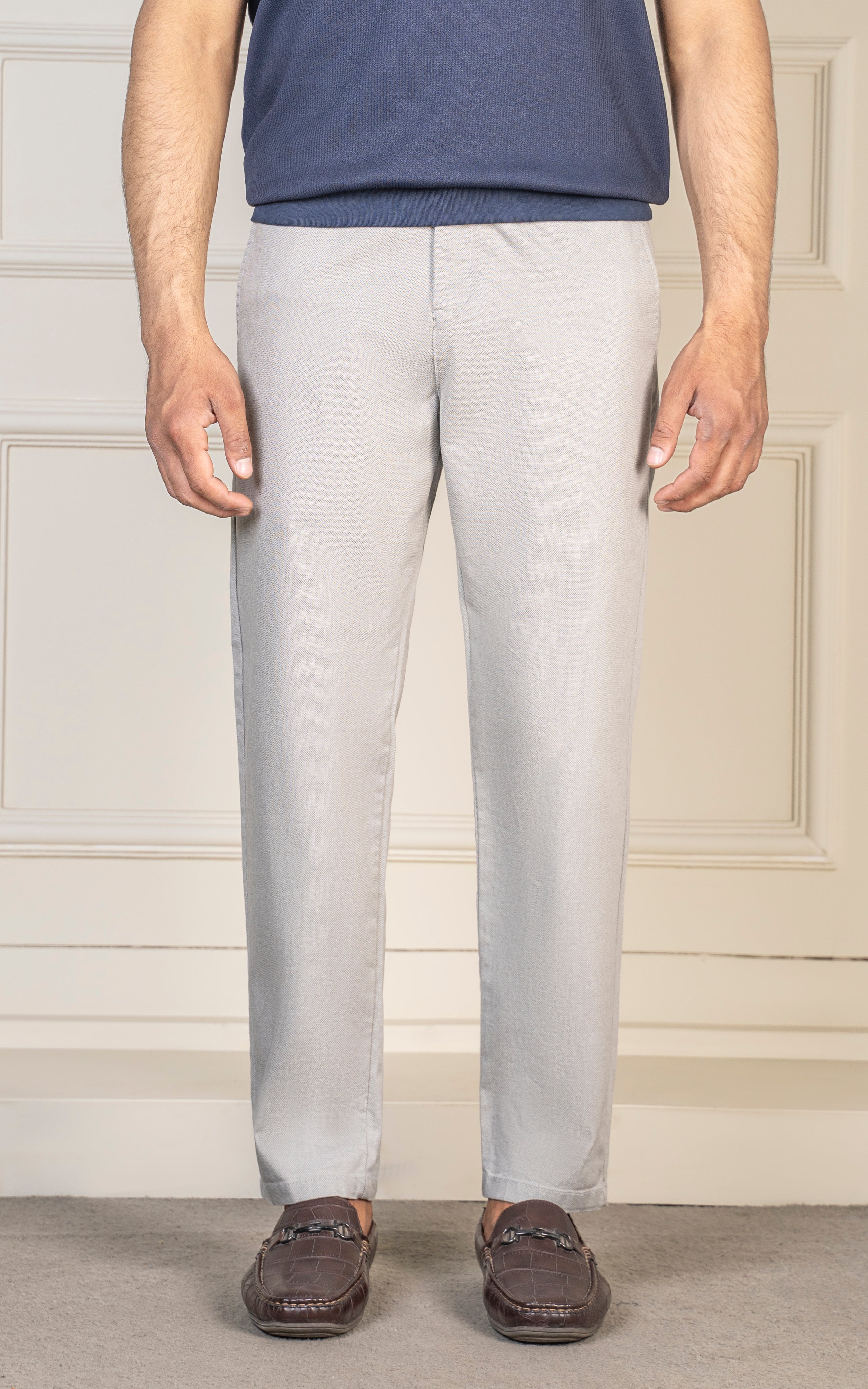 TEXTURED LOOSE FIT PANT STONE