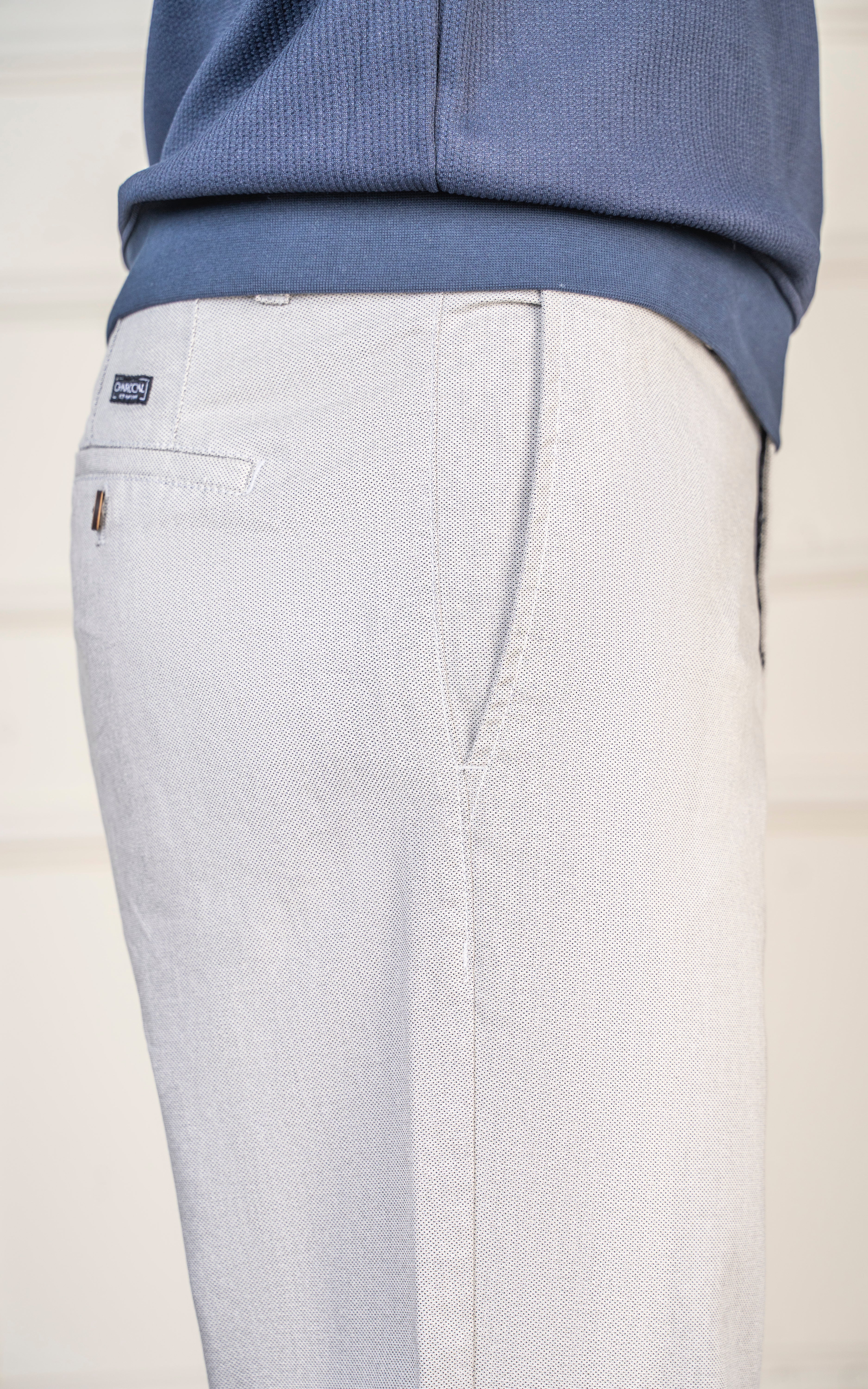 TEXTURED LOOSE FIT PANT STONE