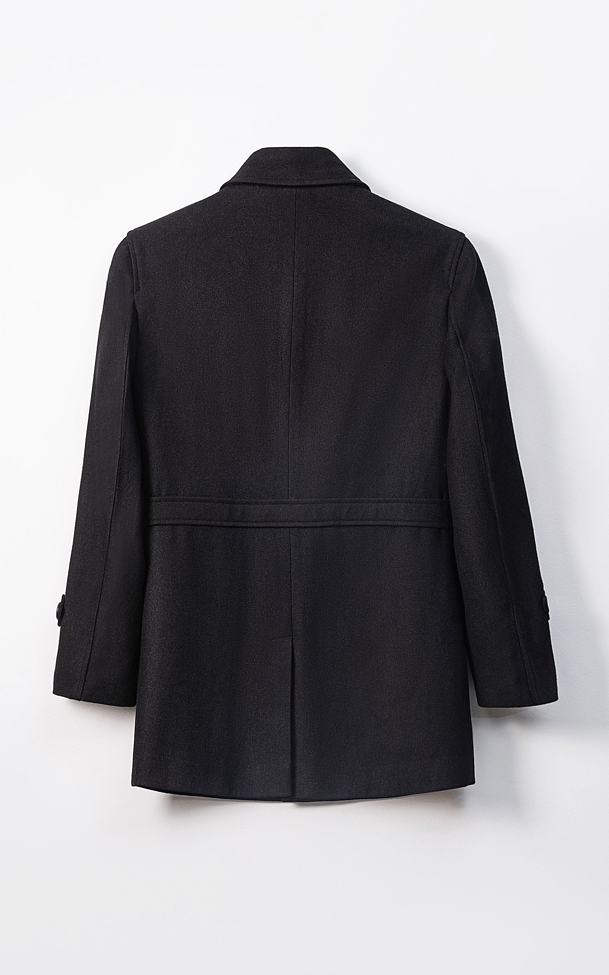 BUTTON FRONT LONG COAT CHARCOAL