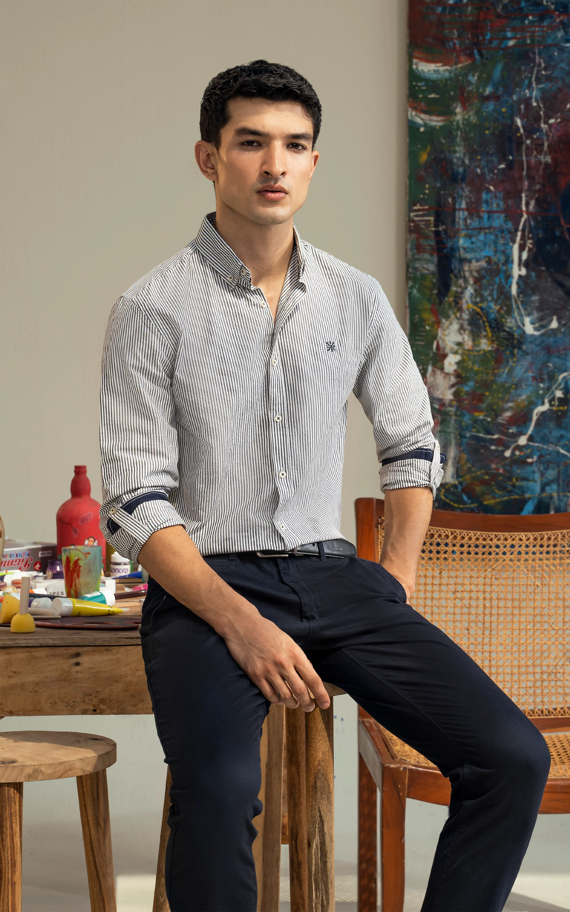 CASUAL SHIRT BLUISH GREY