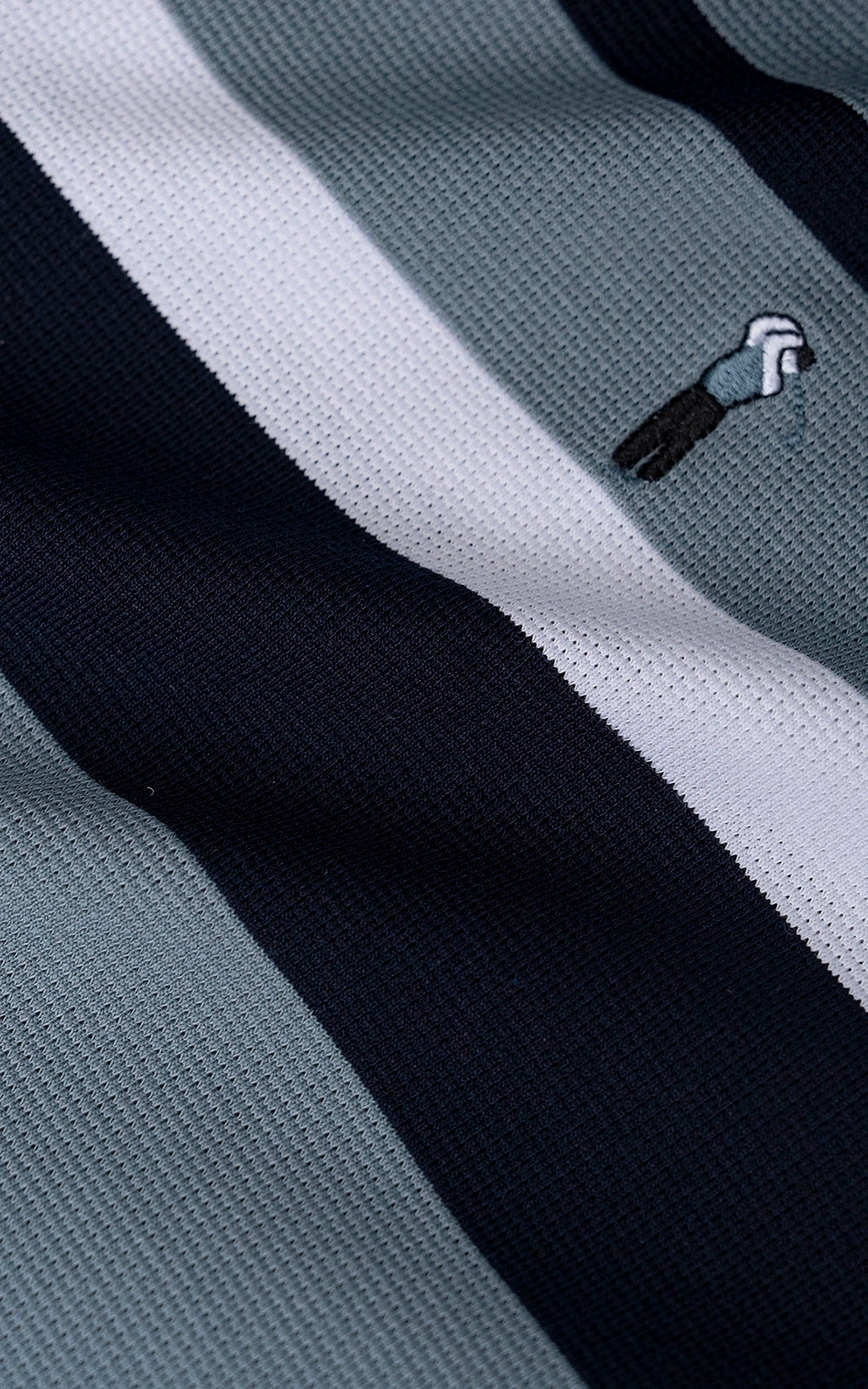 SMART FIT CLASSIC PREMIUM STRIPED POLO SHIRT PALE BLUE