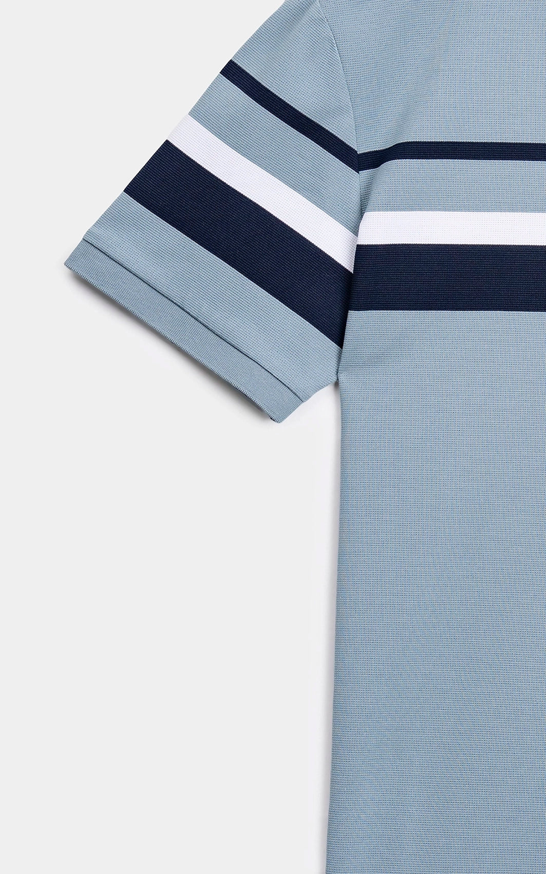 SMART FIT CLASSIC PREMIUM STRIPED POLO SHIRT PALE BLUE