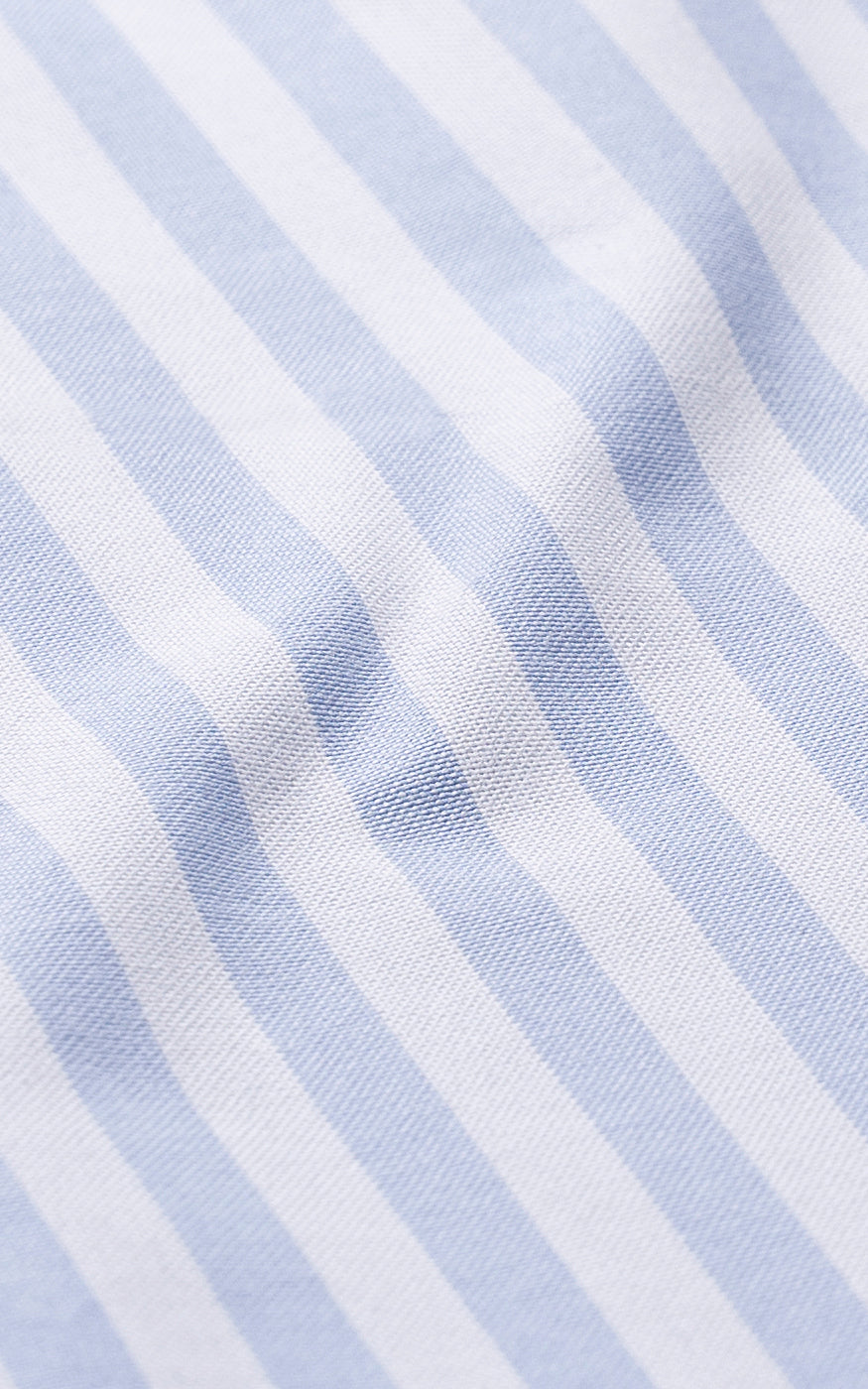 HIDDEN BUTTON DOWN COLLAR BLUE STRIPED