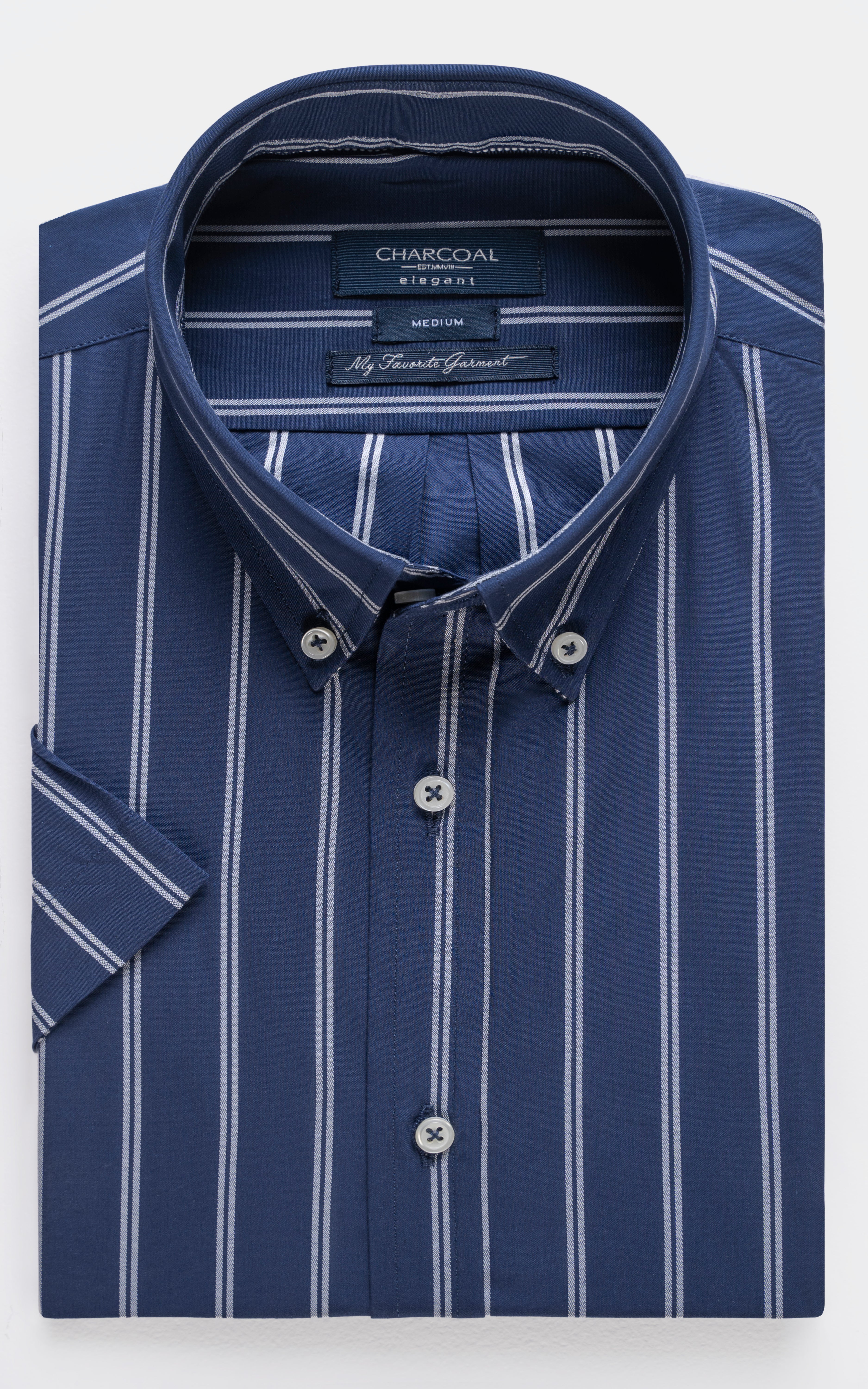 STRIPPED RELAXED FIT SHIRT NAVY STRIPE