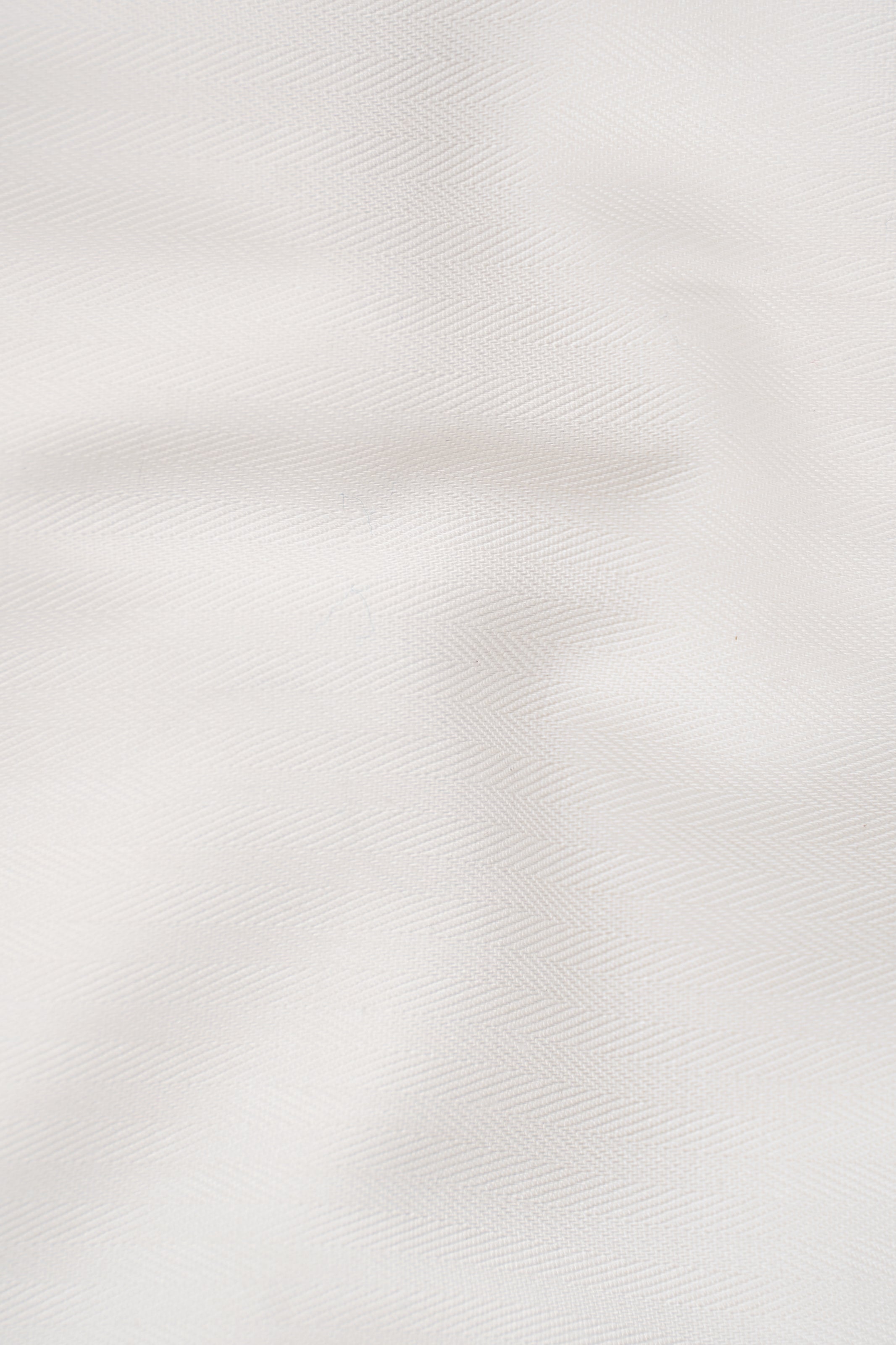 Off-white woven shirt fabric with fine diagonal texture