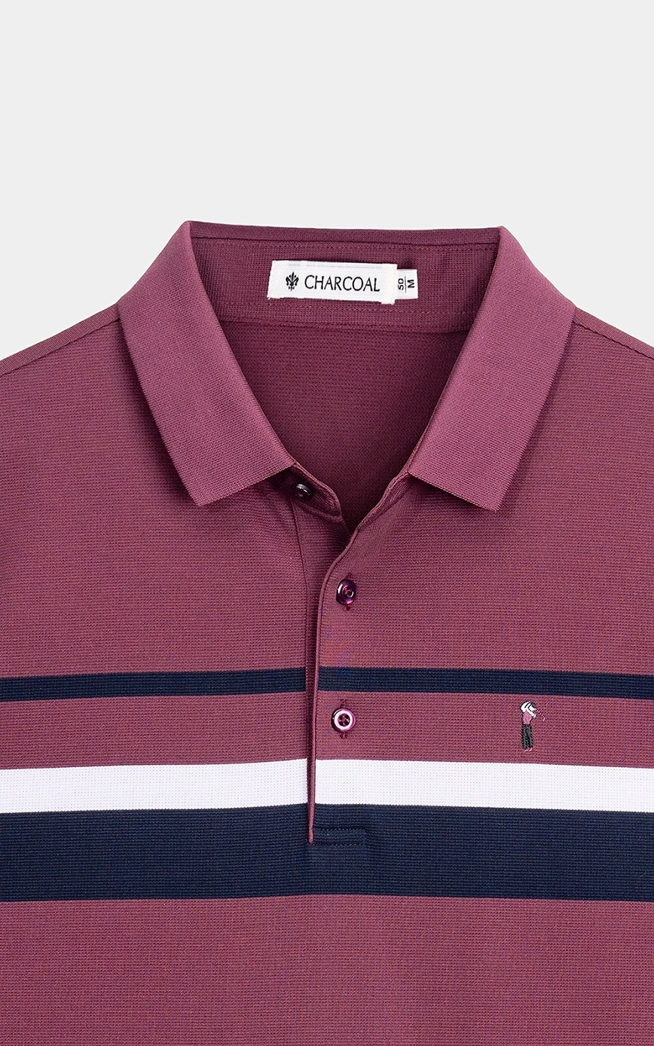 SMART FIT CLASSIC PREMIUM STRIPED POLO SHIRT PURPLE