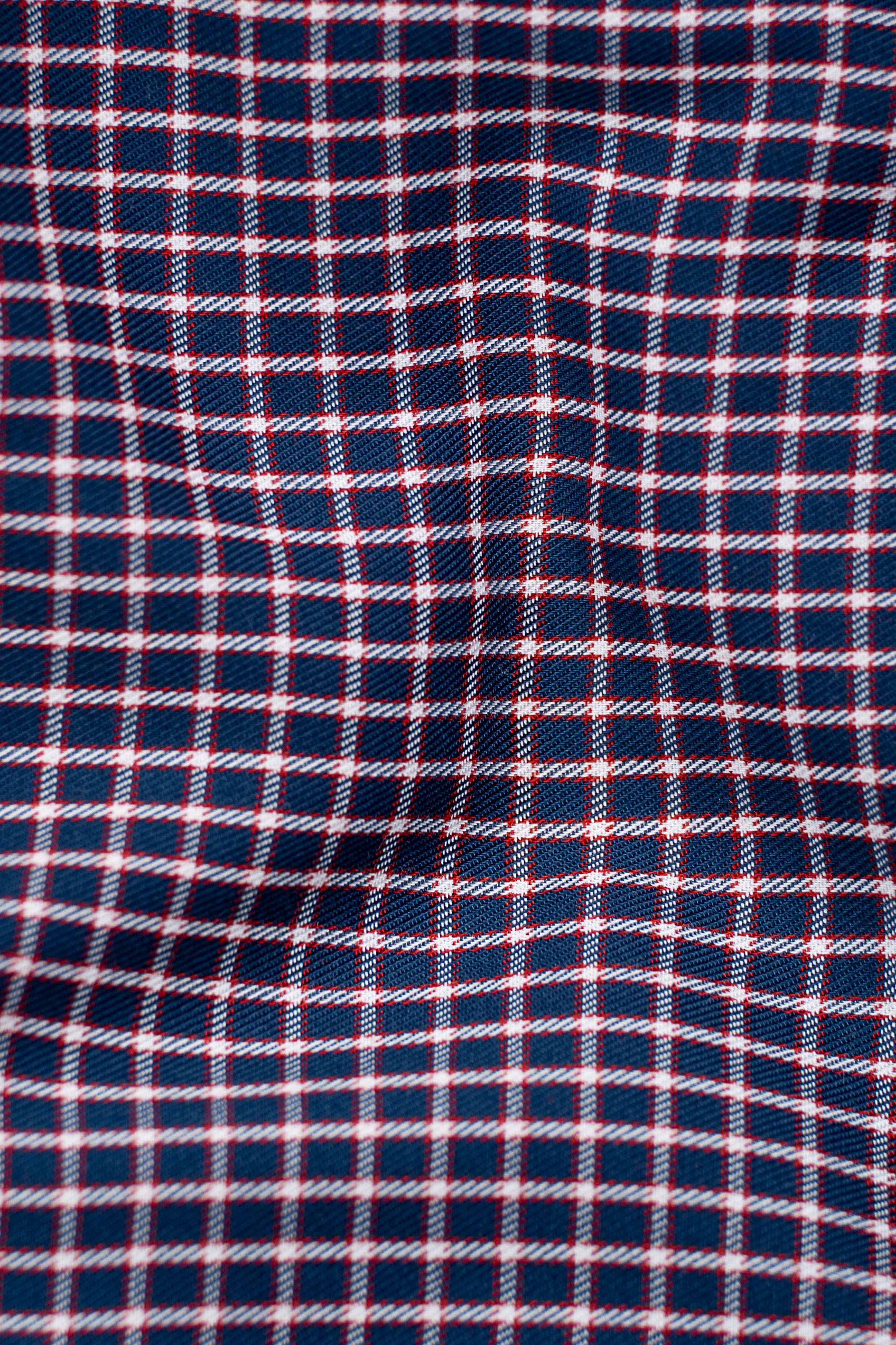 Limited edition check shirt fabric with red and black plaid pattern